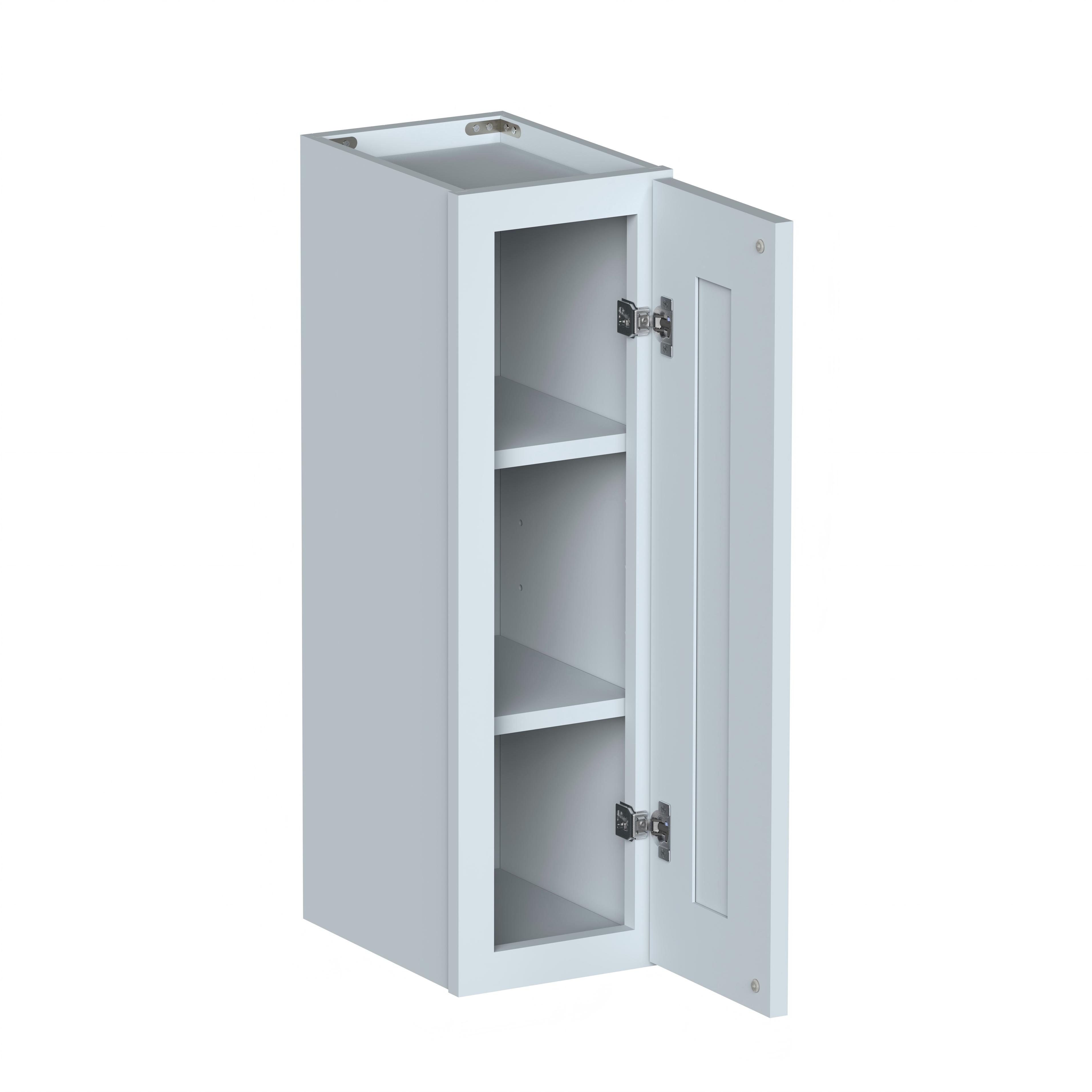 Dove Grey RTA 9"W x 12"D x 30"H Standard Wall Cabinet with 1 Door and 2 Shelves