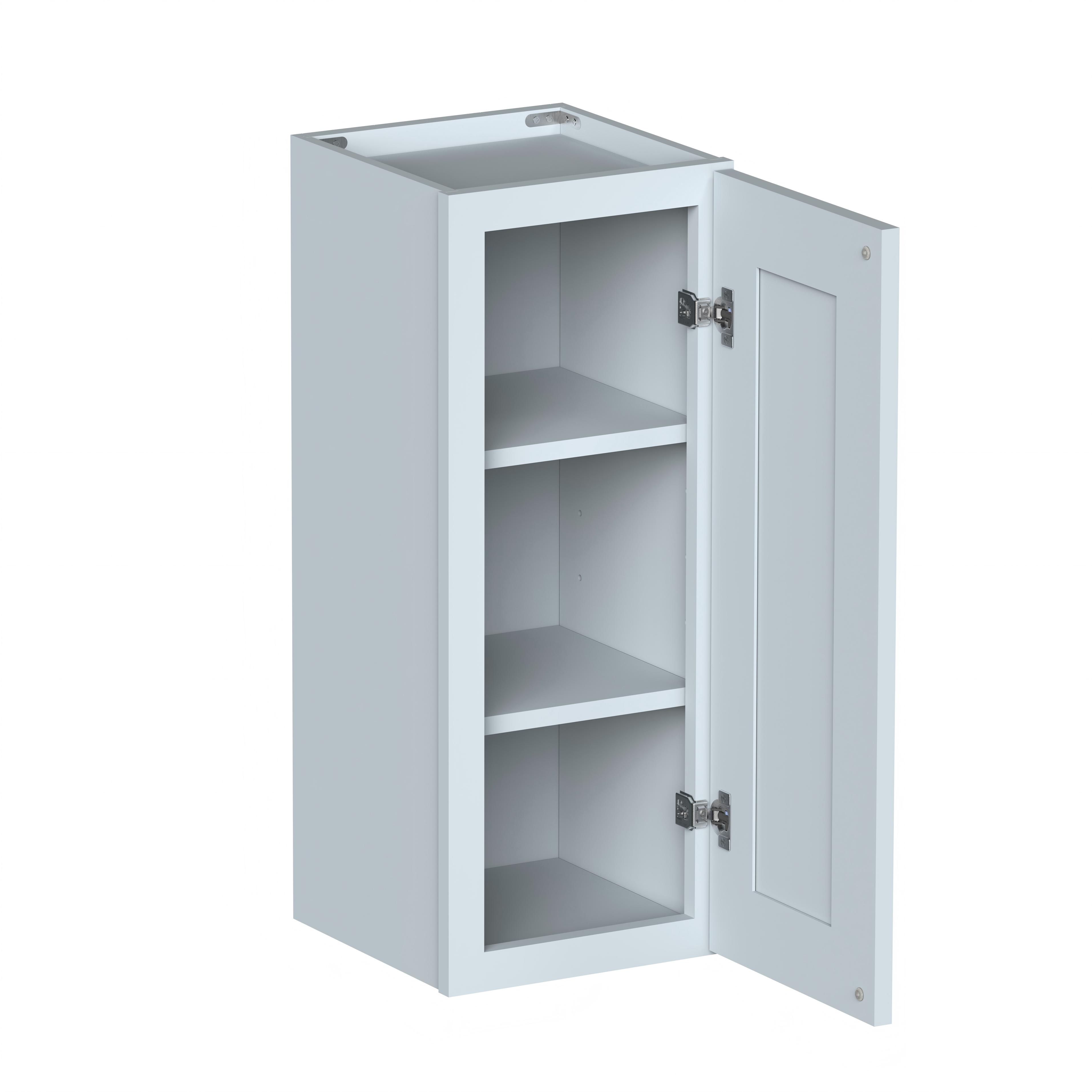 Dove Grey RTA 12"W x 12"D x 30"H Standard Wall Cabinet with 1 Door and 2 Shelves