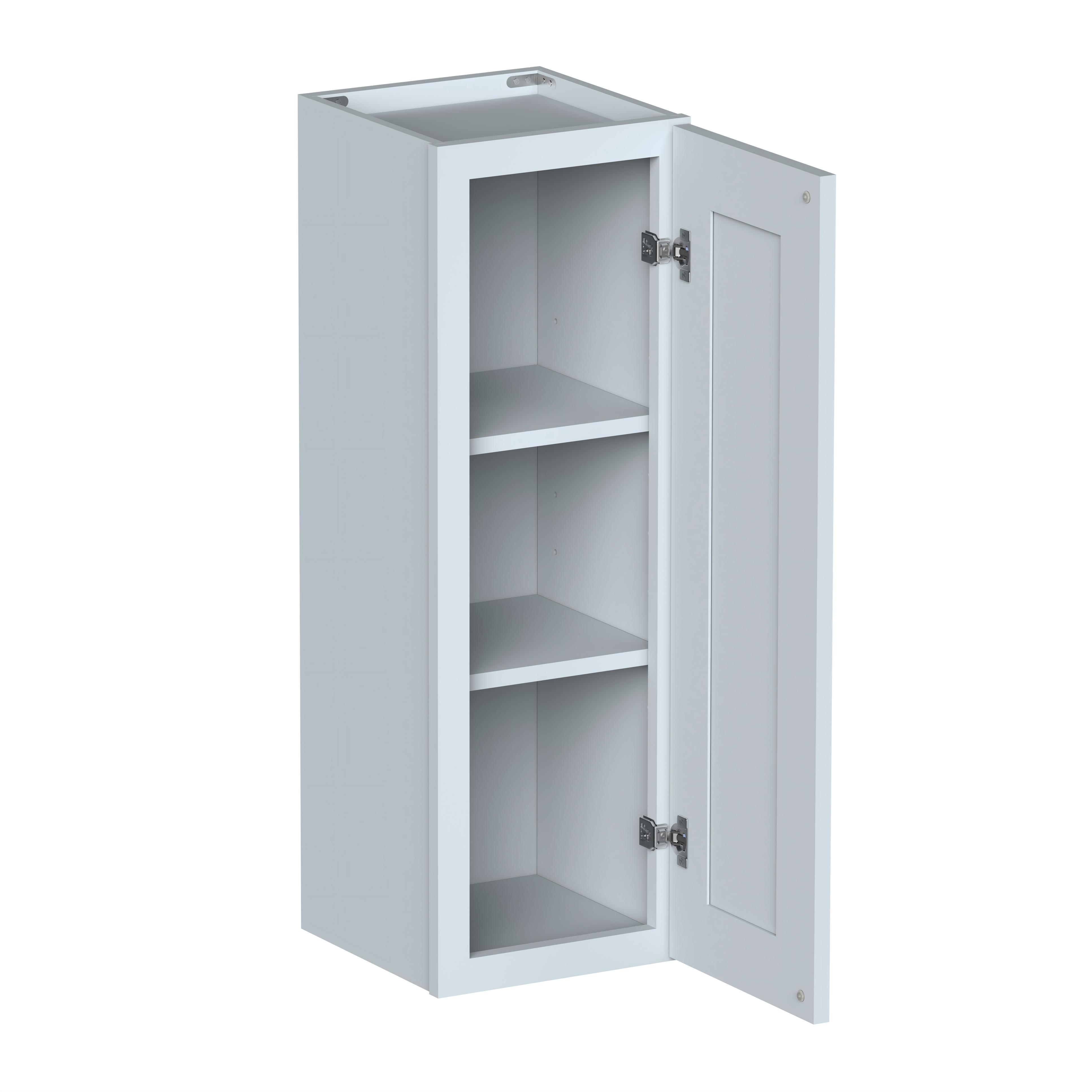 Dove Grey RTA 12"W x 12"D x 36"H Standard Wall Cabinet with 1 Door and 2 Shelves
