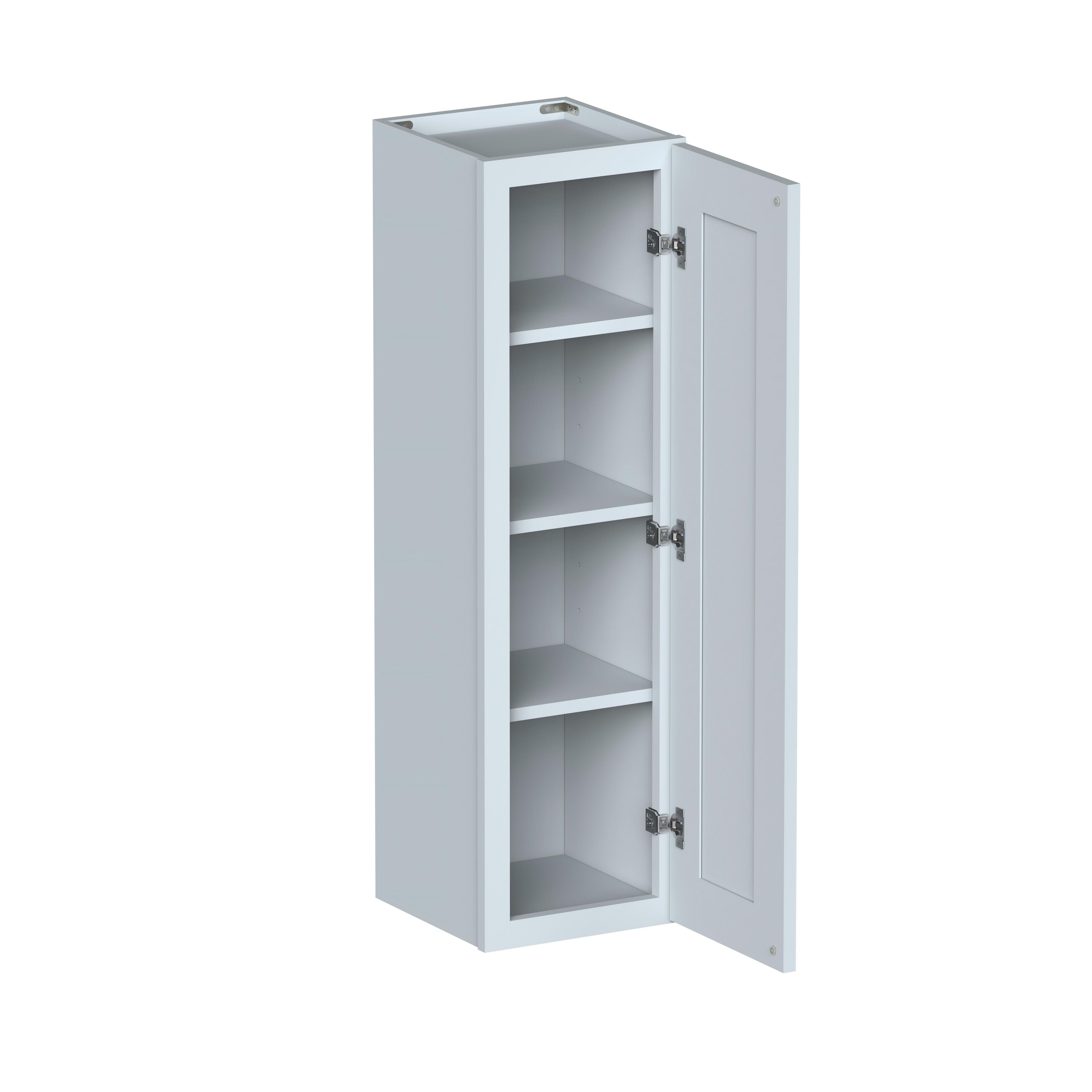 Dove Grey RTA 12"W x 12"D x 42"H Standard Wall Cabinet with 1 Door and 3 Shelves
