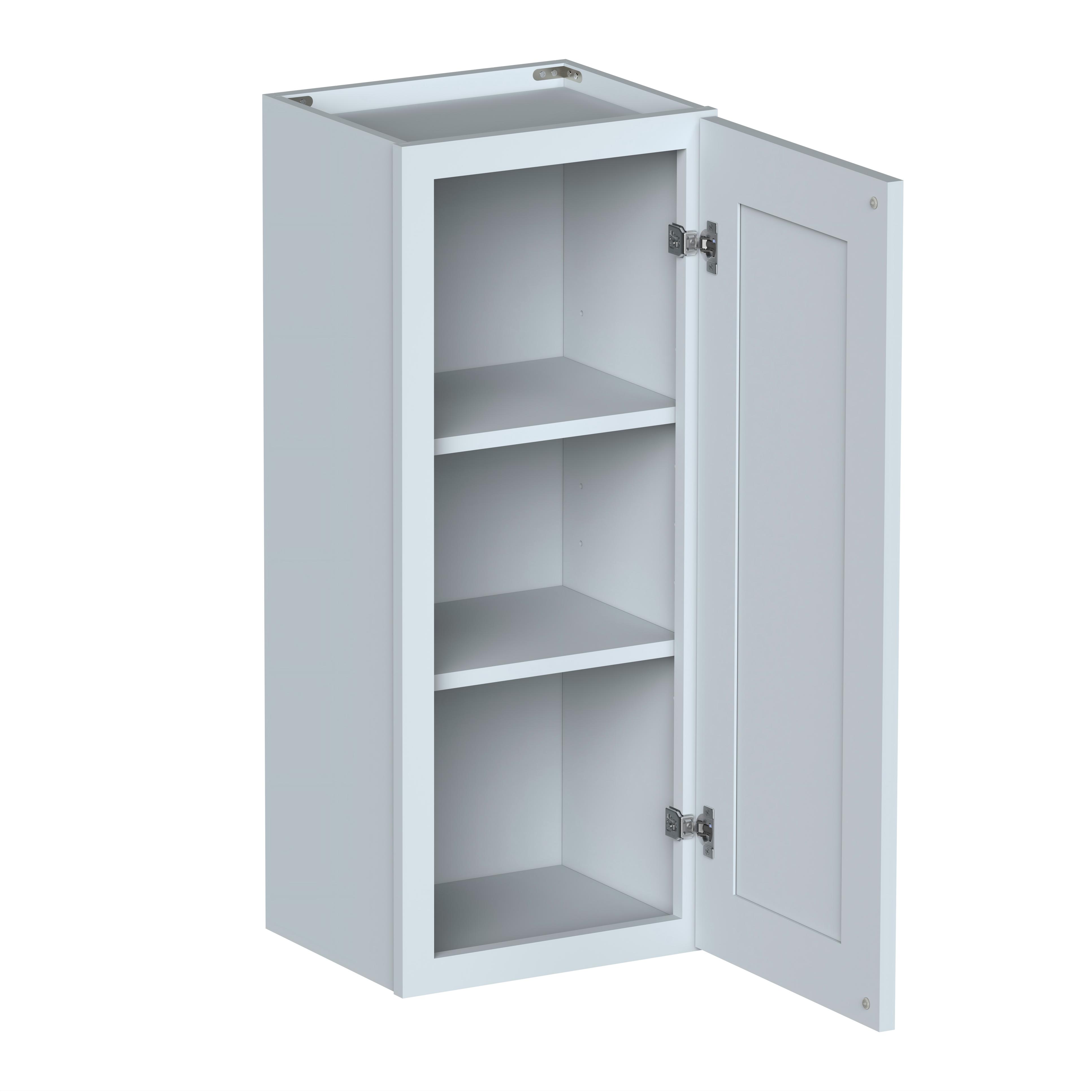 Dove Grey RTA 15"W x 12"D x 36"H Standard Wall Cabinet with 1 Door and 2 Shelves