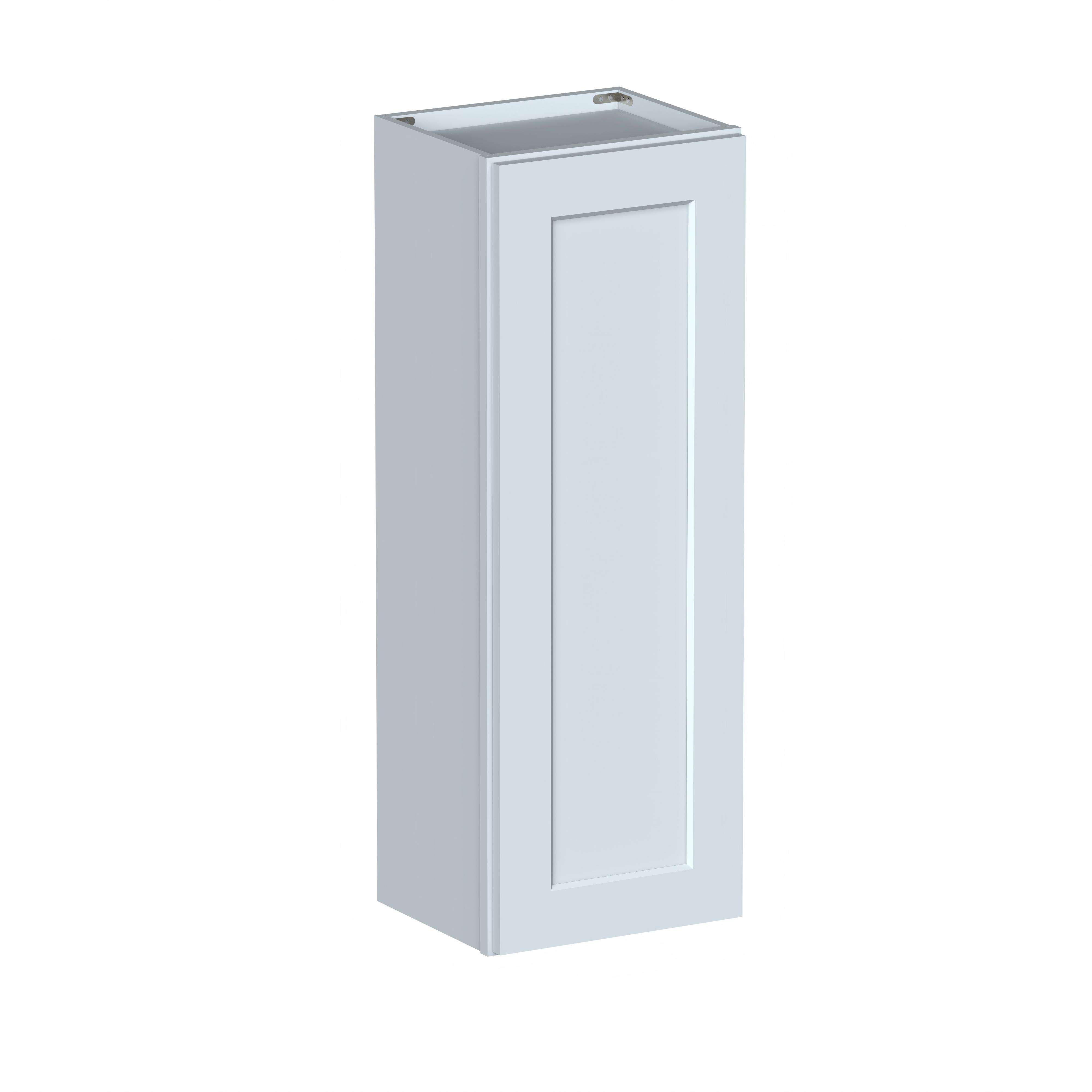 Dove Grey RTA  15"W x 12"D x 42"H Wall Cabinet with 1 Door and 3 Shelves