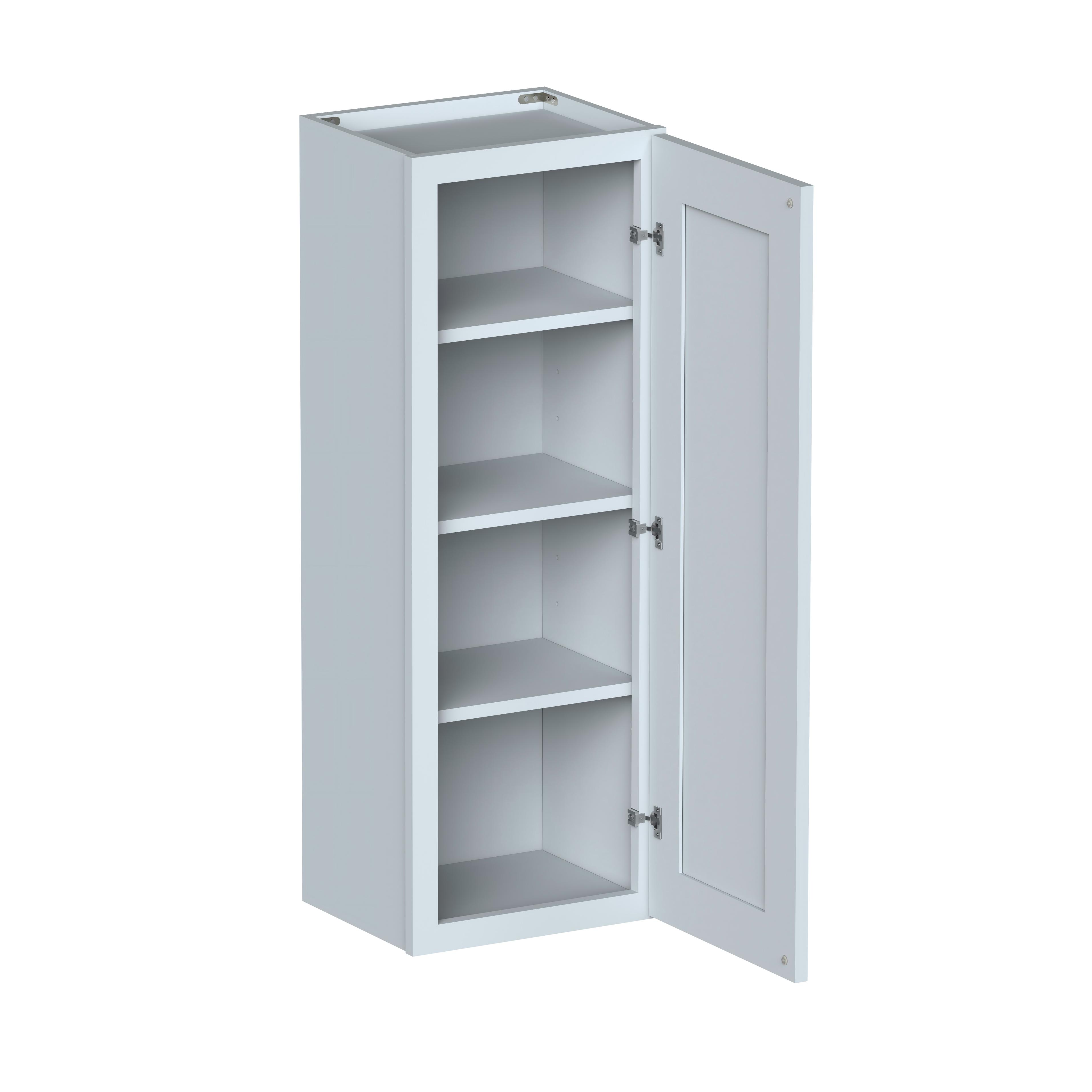 Dove Grey RTA  15"W x 12"D x 42"H Wall Cabinet with 1 Door and 3 Shelves