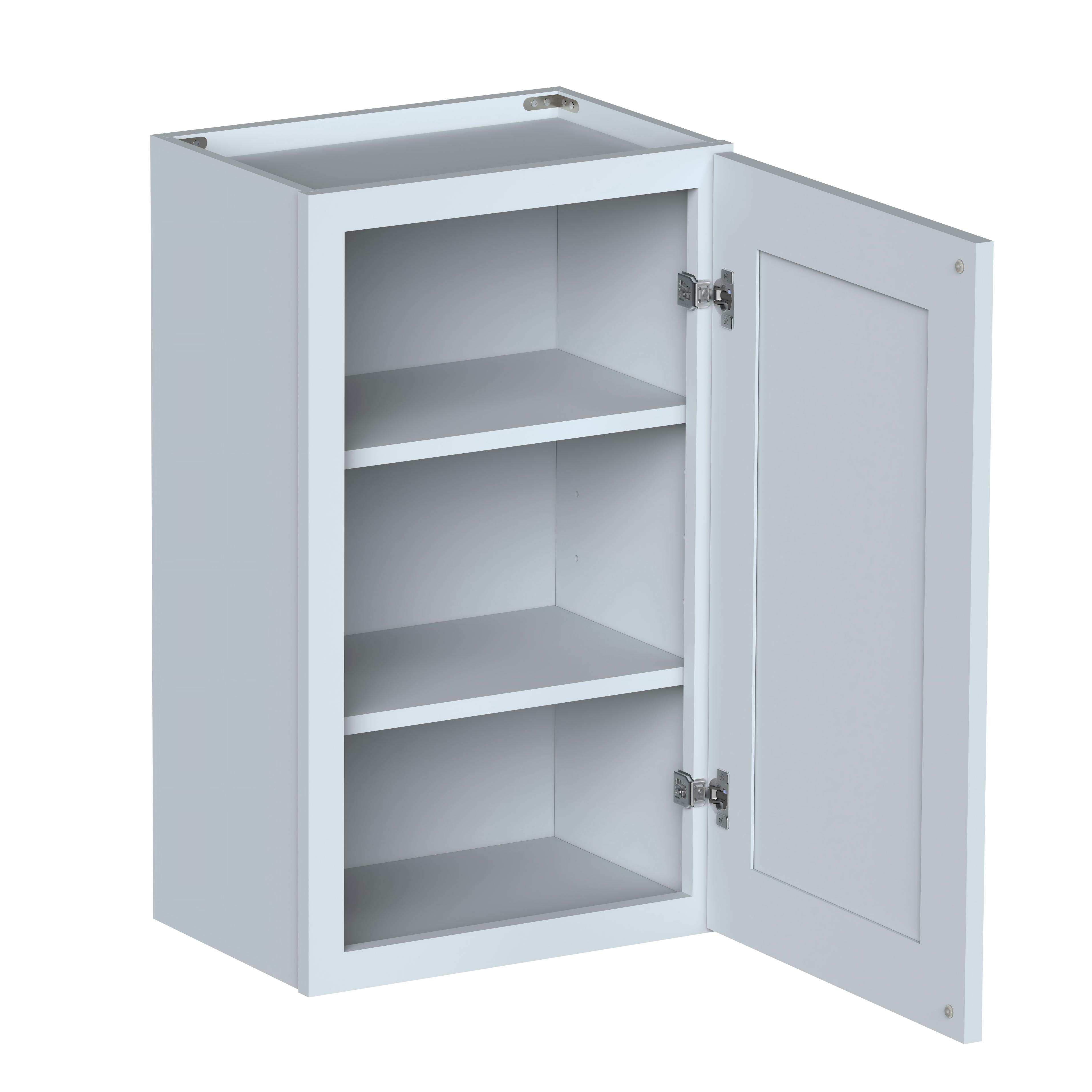 Dove Grey RTA 18"W x 12"D x 30"H Standard Wall Cabinet with 1 Door and 2 Shelves