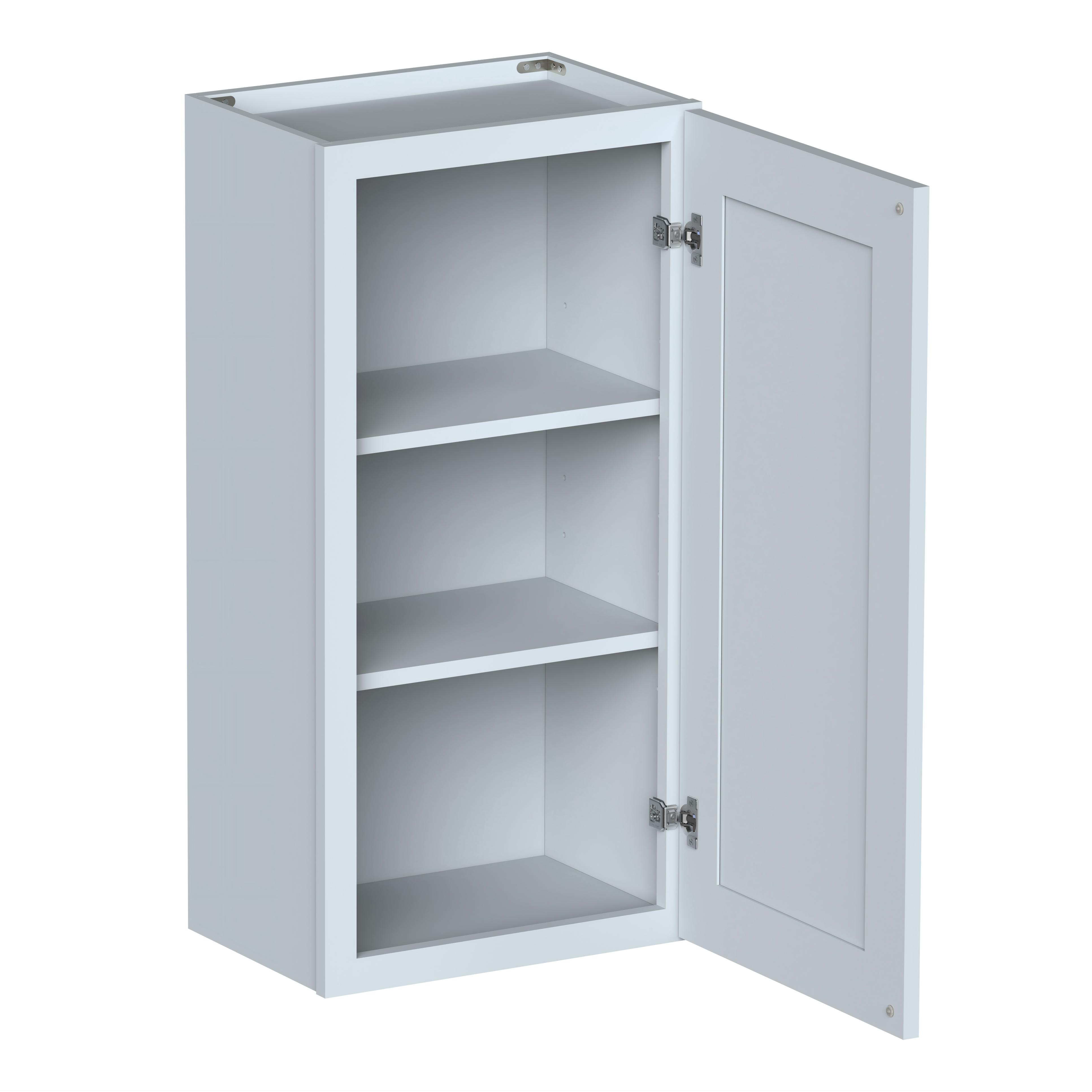 Dove Grey RTA 18"W x 12"D x 36"H Standard Wall Cabinet with 1 Door and 2 Shelves