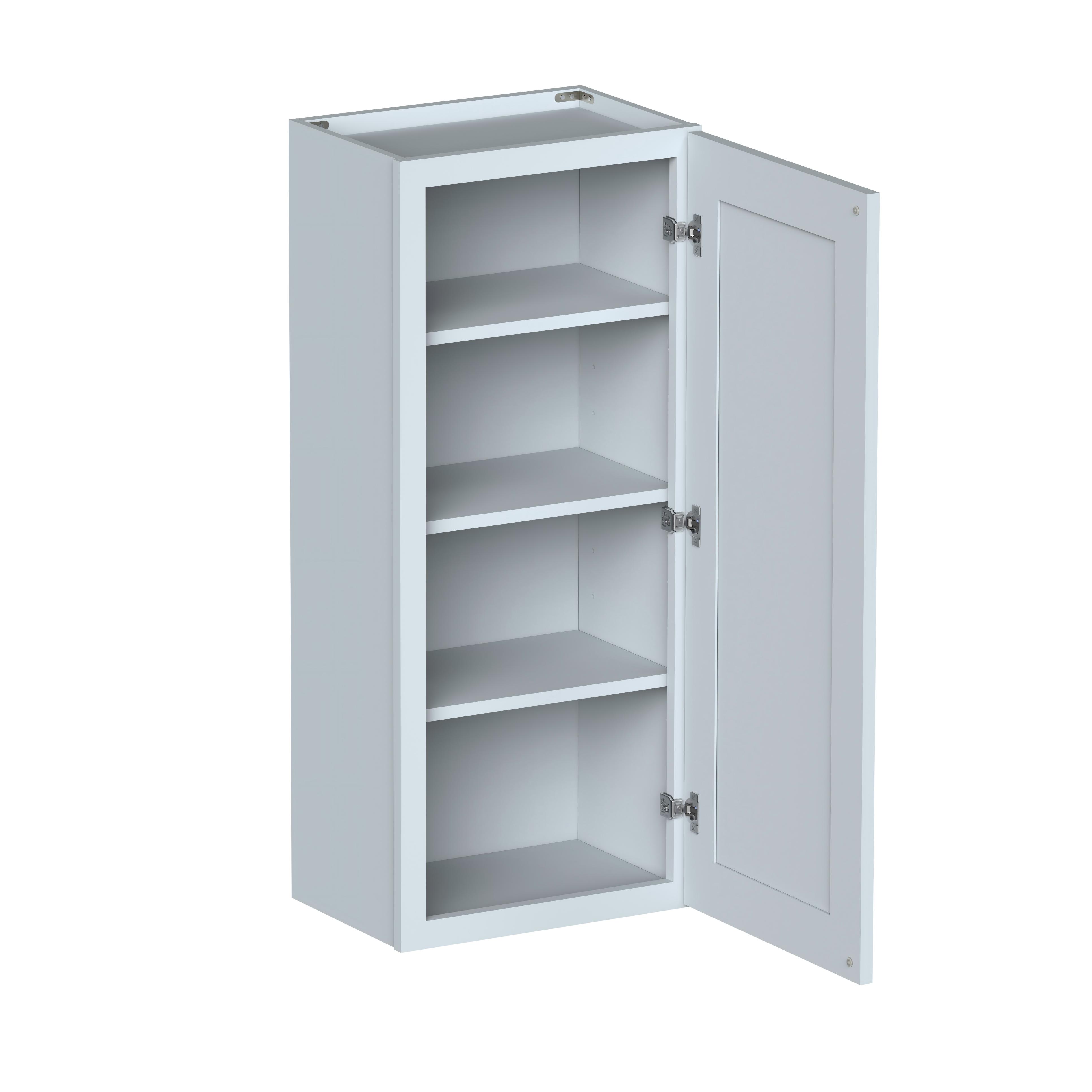 Dove Grey RTA 18"W x 12"D x 42"H Standard Wall Cabinet with 1 Door and 3 Shelves