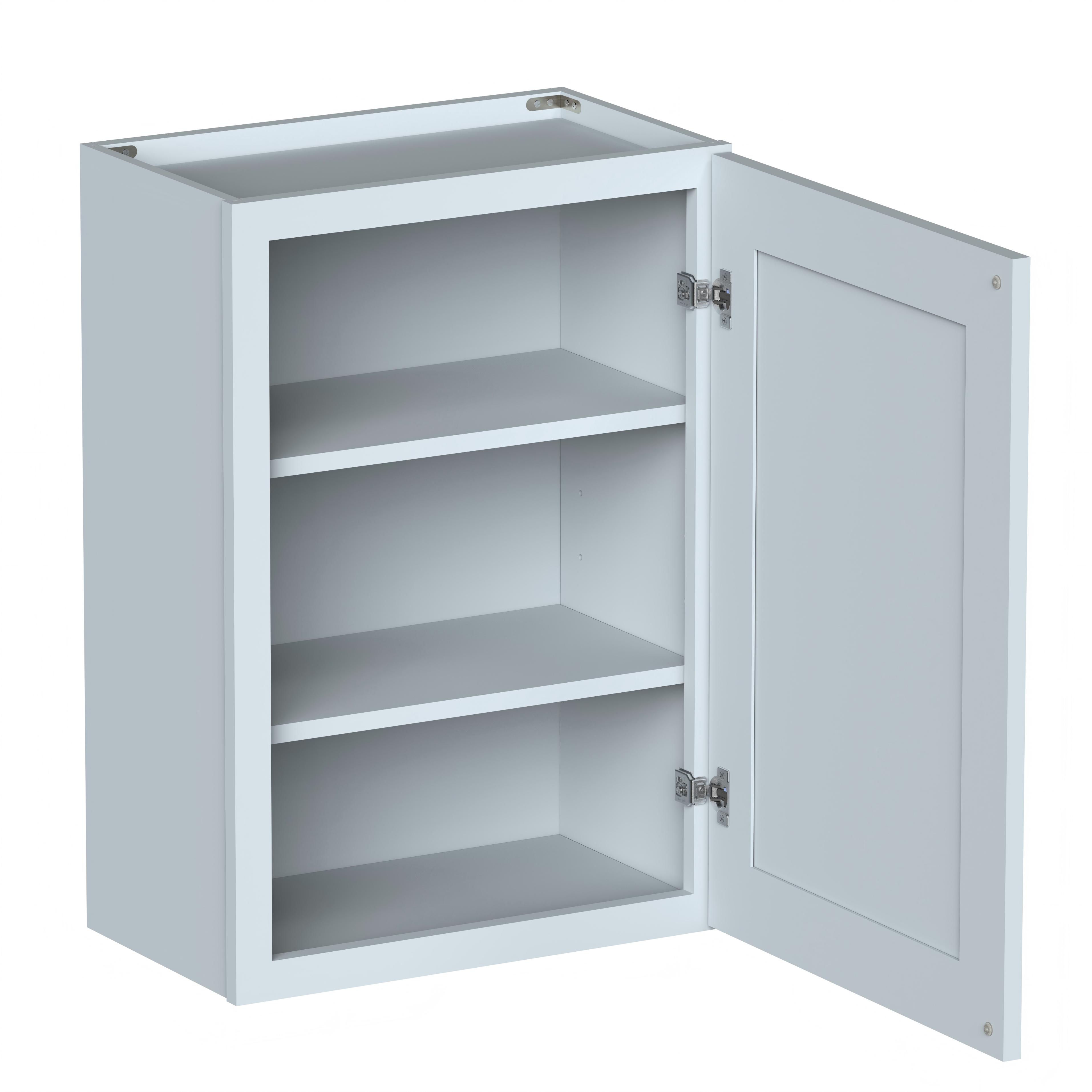 Dove Grey RTA 21"W x 12"D x 30"H Standard Wall Cabinet with 1 Door and 2 Shelves
