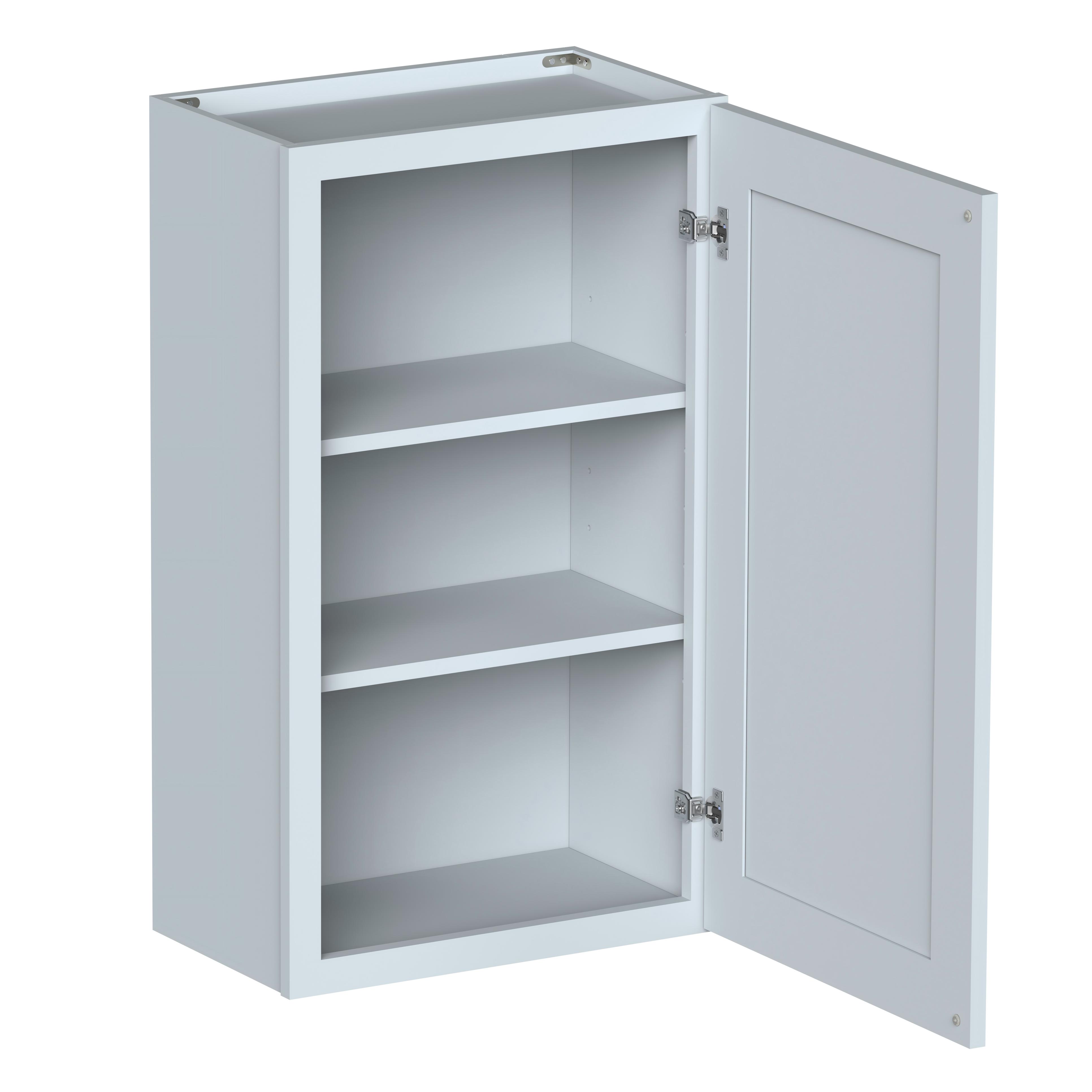 Dove Grey RTA 21"W x 12"D x 36"H Standard Wall Cabinet with 1 Door and 2 Shelves