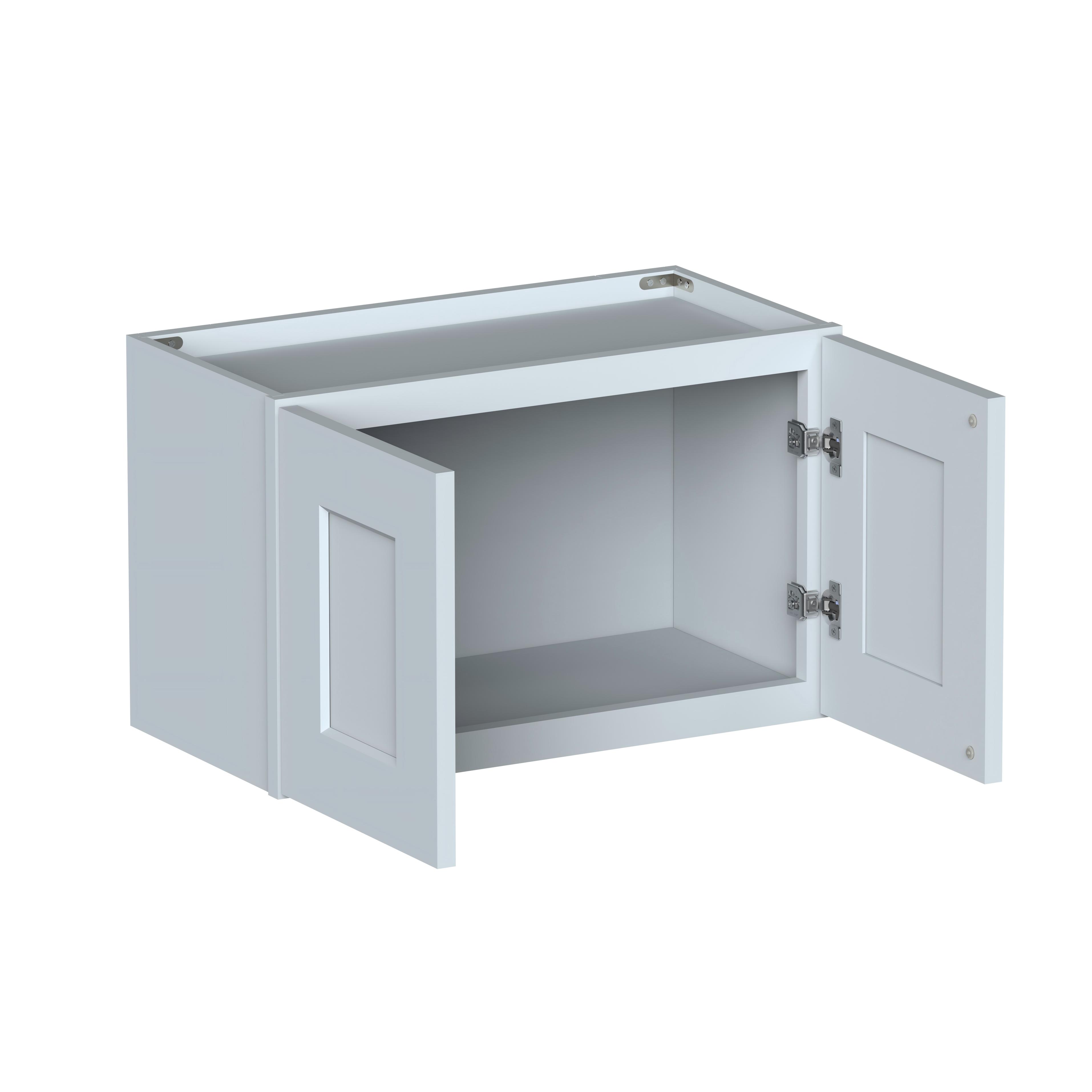 Dove Grey RTA 24"W x 12"D x 15"H Short Wall Cabinet with 2 Doors