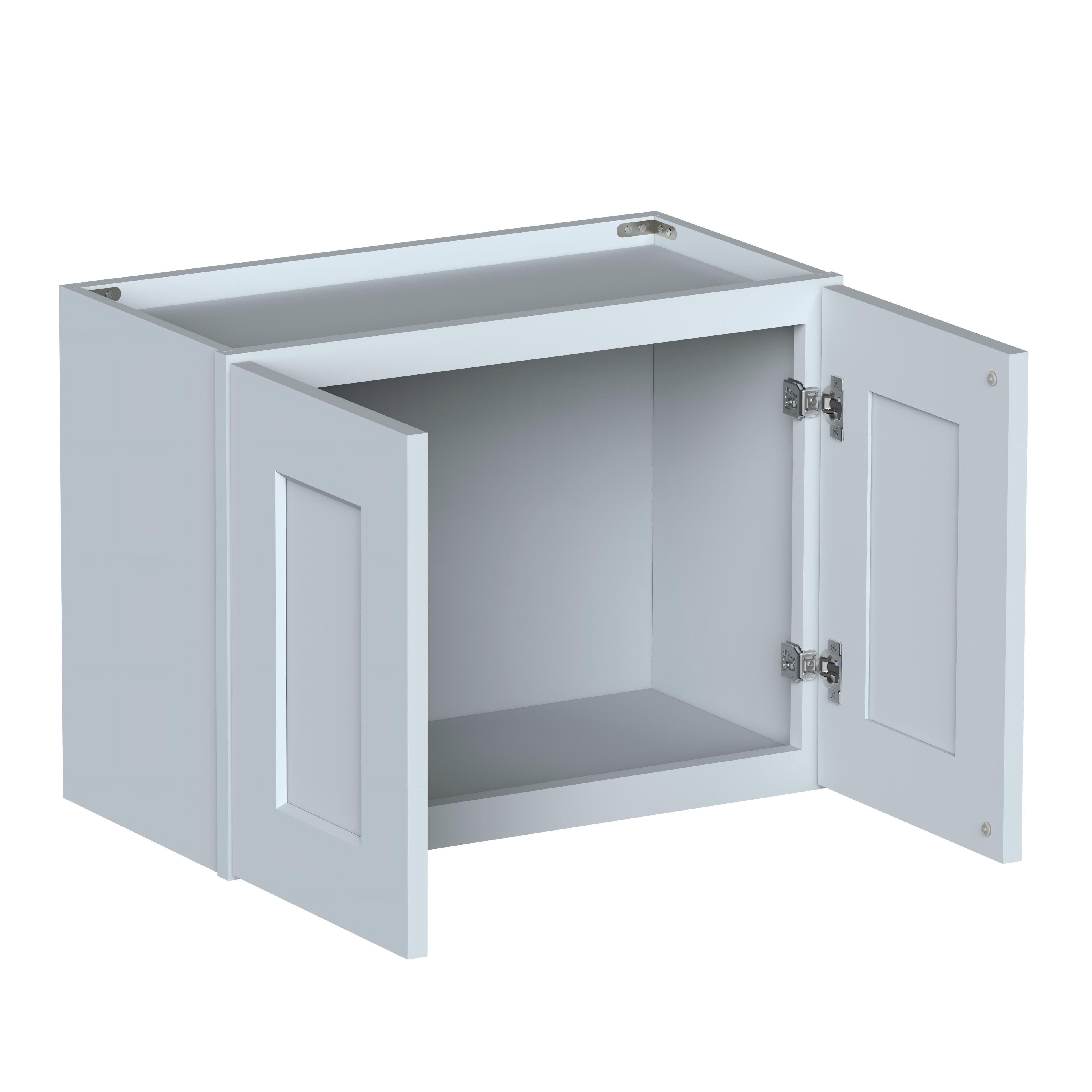 Dove Grey RTA 24"W x 12"D x 18"H Short Wall Cabinet with 2 Doors