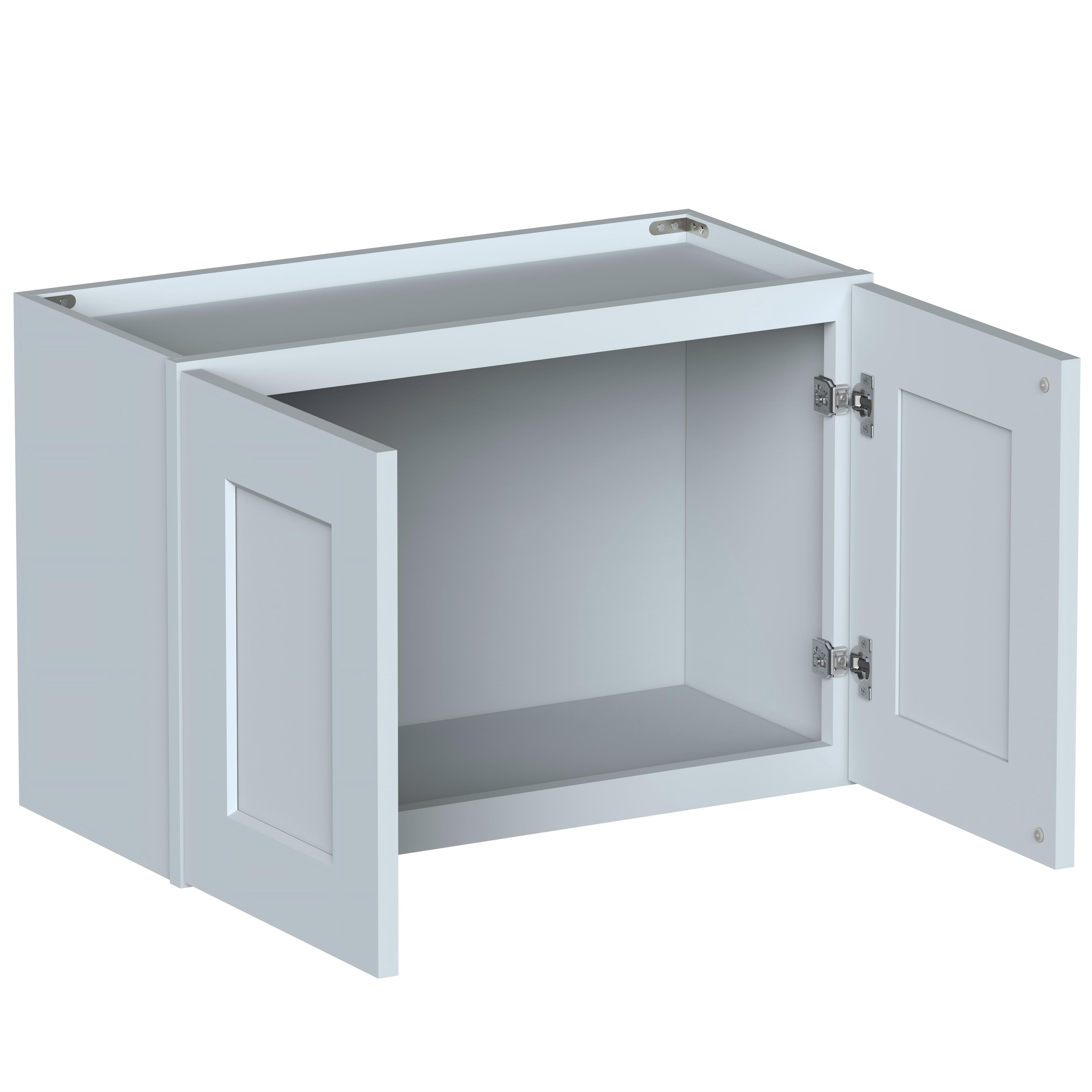 Dove Grey RTA 27"W x 12"D x 18"H Short Wall Cabinet with 2 Doors