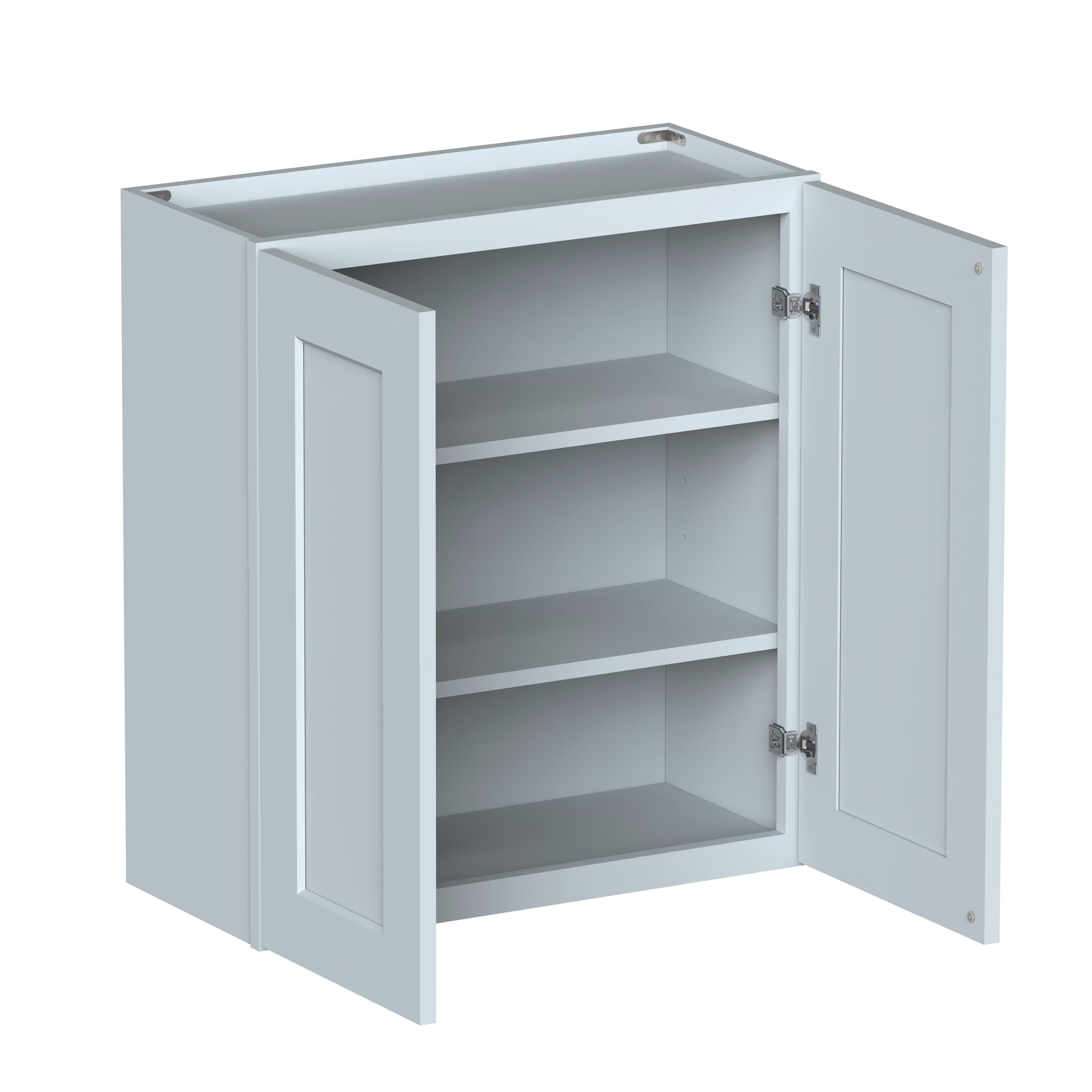 Dove Grey RTA 27"W x 12"D x 30"H Standard Wall Cabinet with 2 Doors and 2 Shelves