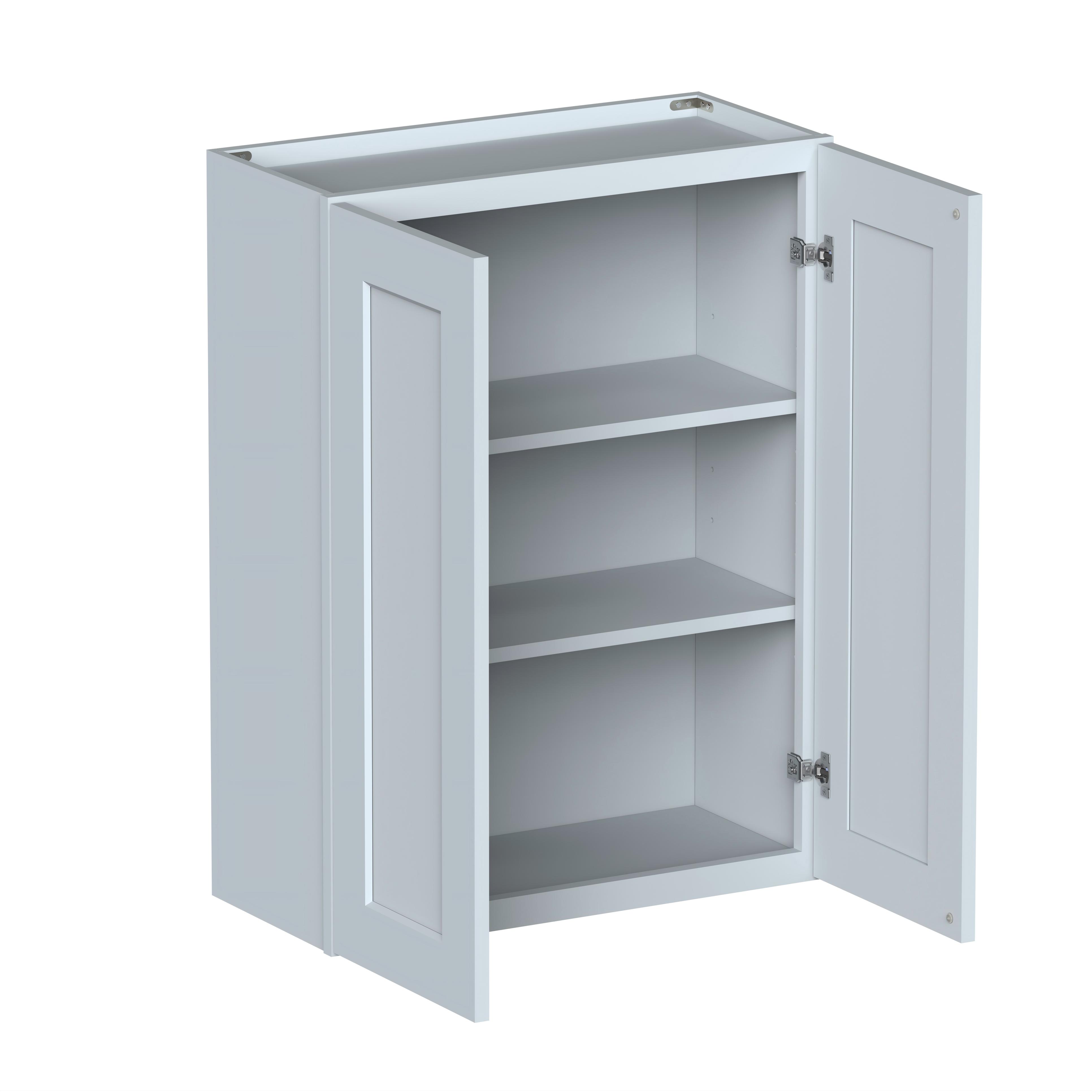 Dove Grey RTA 27"W x 12"D x 36"H Standard Wall Cabinet with 2 Doors and 2 Shelves