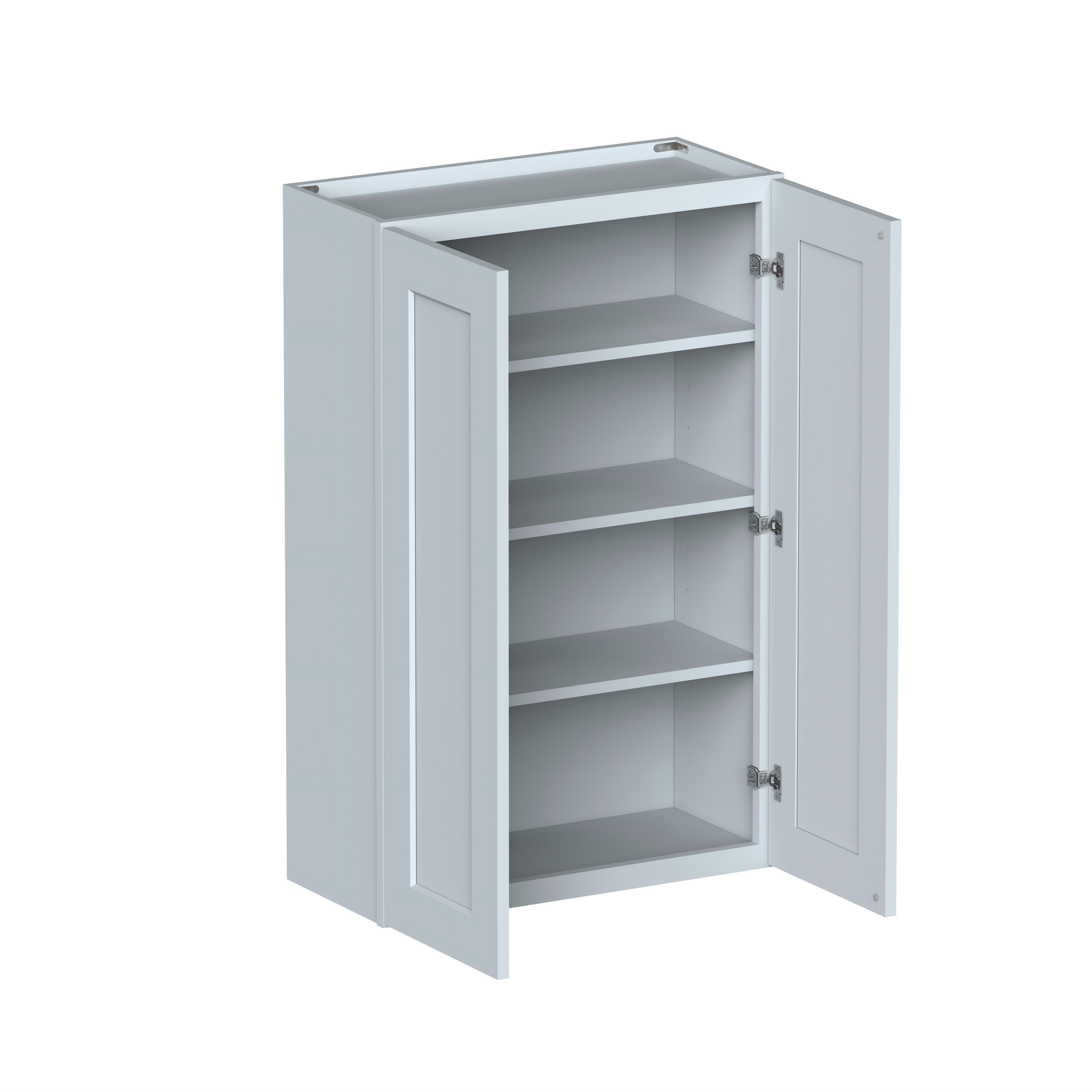 Dove Grey RTA 27"W x 12"D x 42"H Standard Wall Cabinet with 2 Doors and 3 Shelves