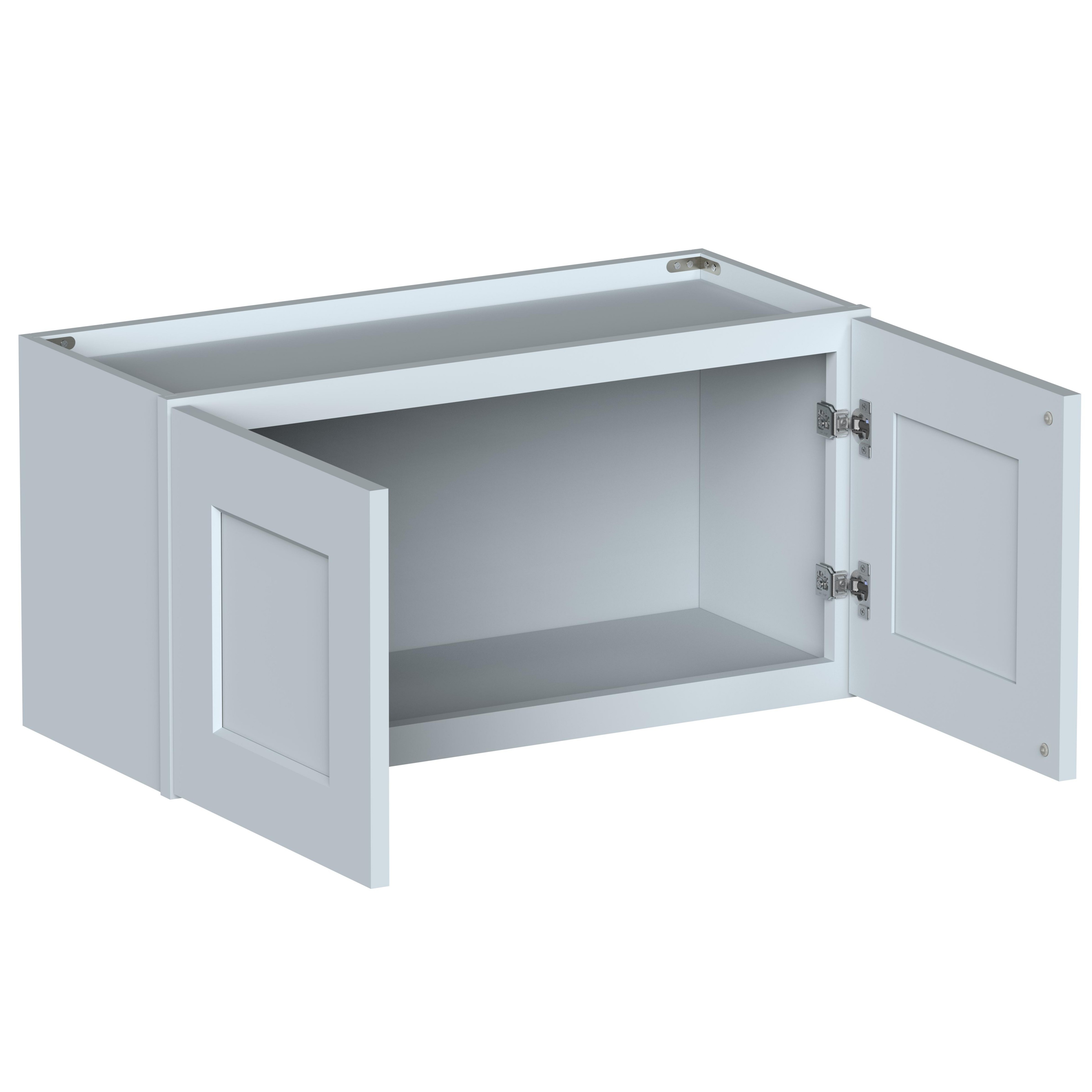 30"W x 12"D x 15"H Plywood Wall Kitchen Cabinet with 2 Doors Ready to Assemble