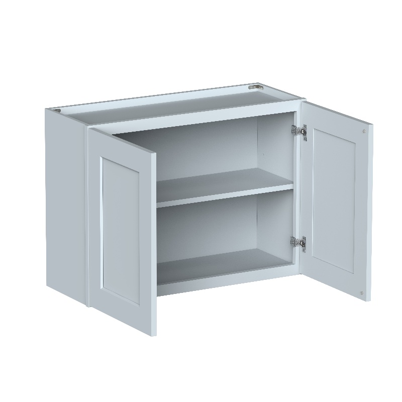 Dove Grey RTA 33"W x 12"D x 24"H Short Wall Cabinet with 2 Doors and 1 Shelf