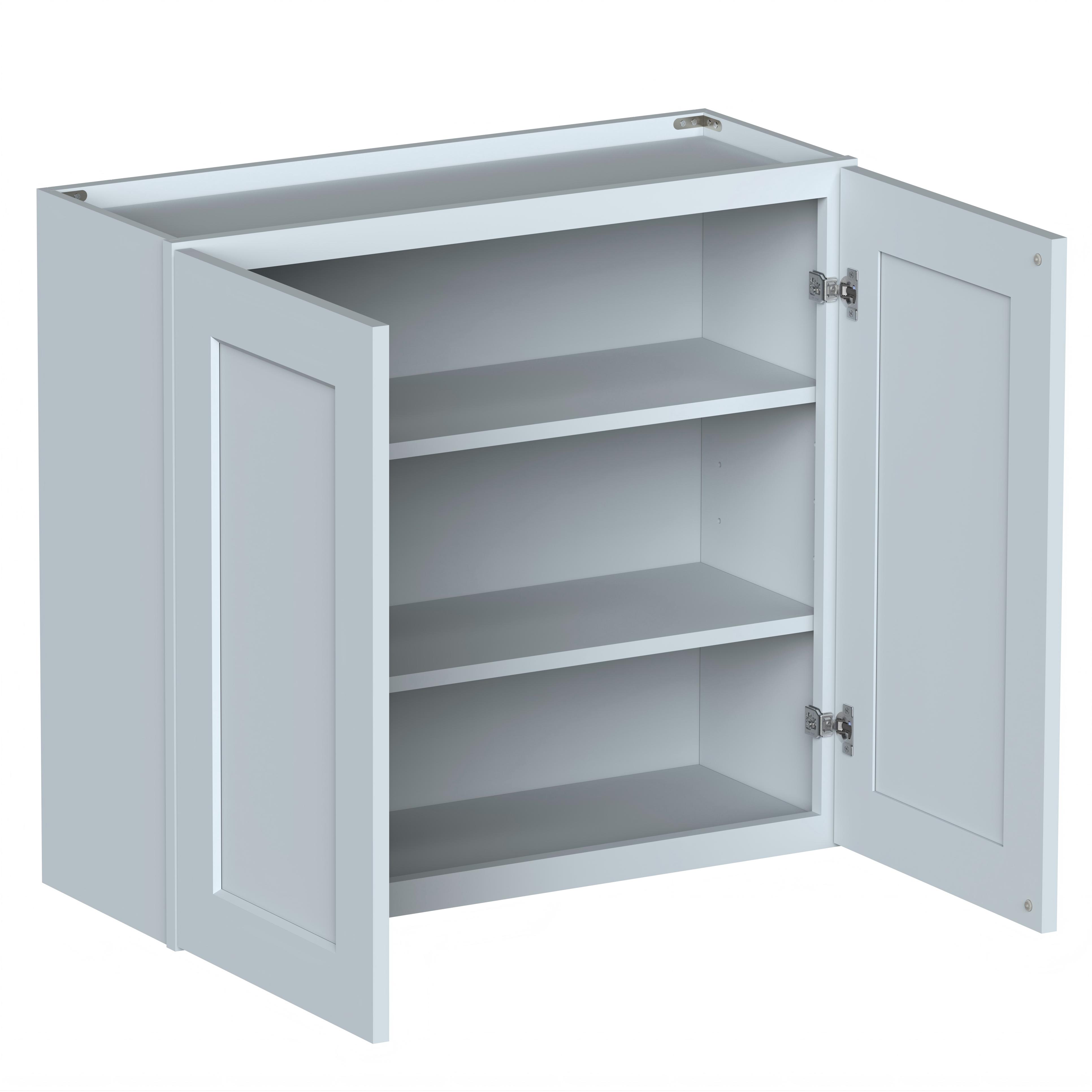 Dove Grey RTA 33"W x 12"D x 30"H Standard Wall Cabinet with 2 Doors and 2 Shelves