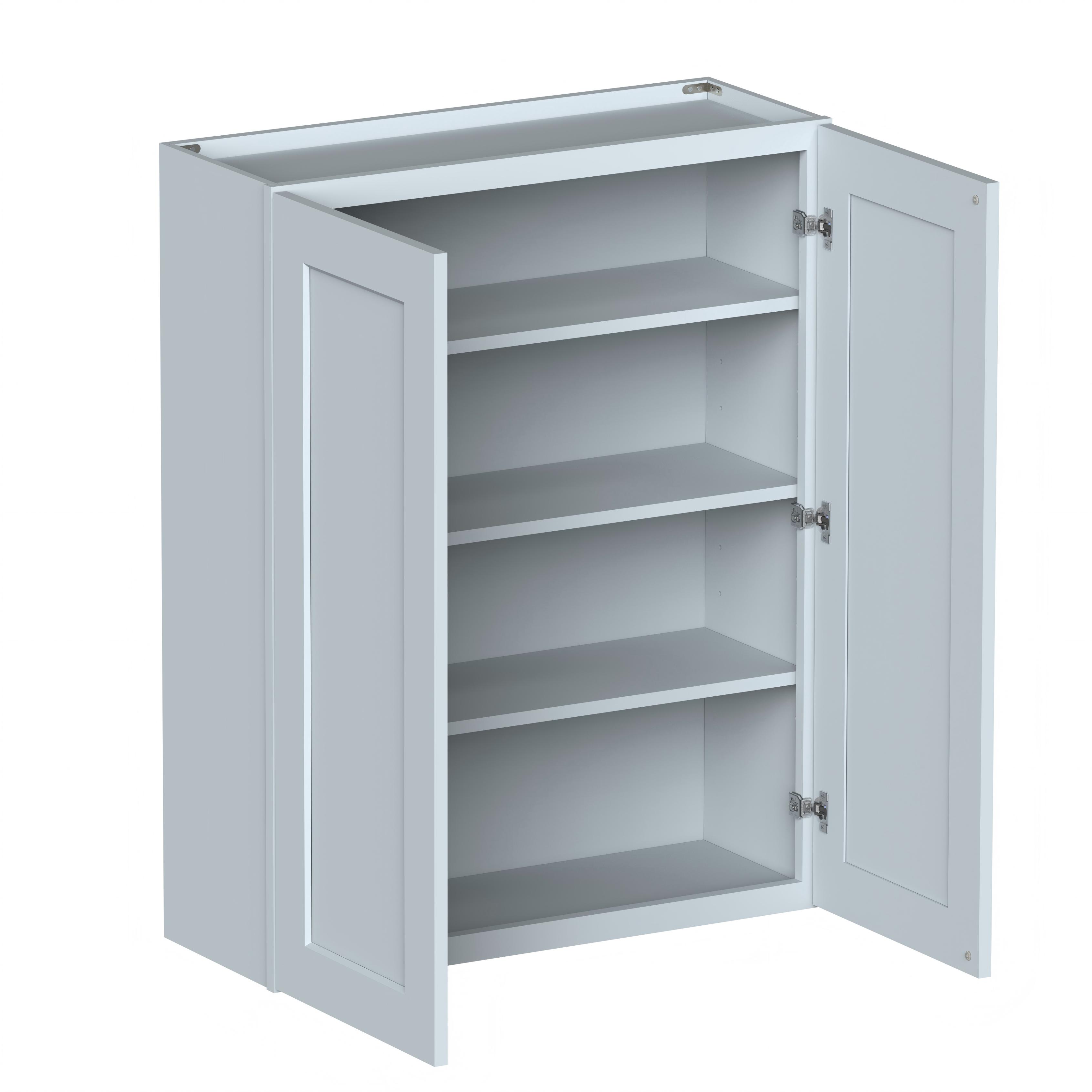 Dove Grey RTA 33"W x 12"D x 42"H Standard Wall Cabinet with 2 Doors and 3 Shelves