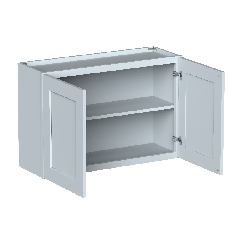 Dove Grey RTA 36"W x 12"D x 24"H Short Wall Cabinet with 2 Doors and 1 Shelf