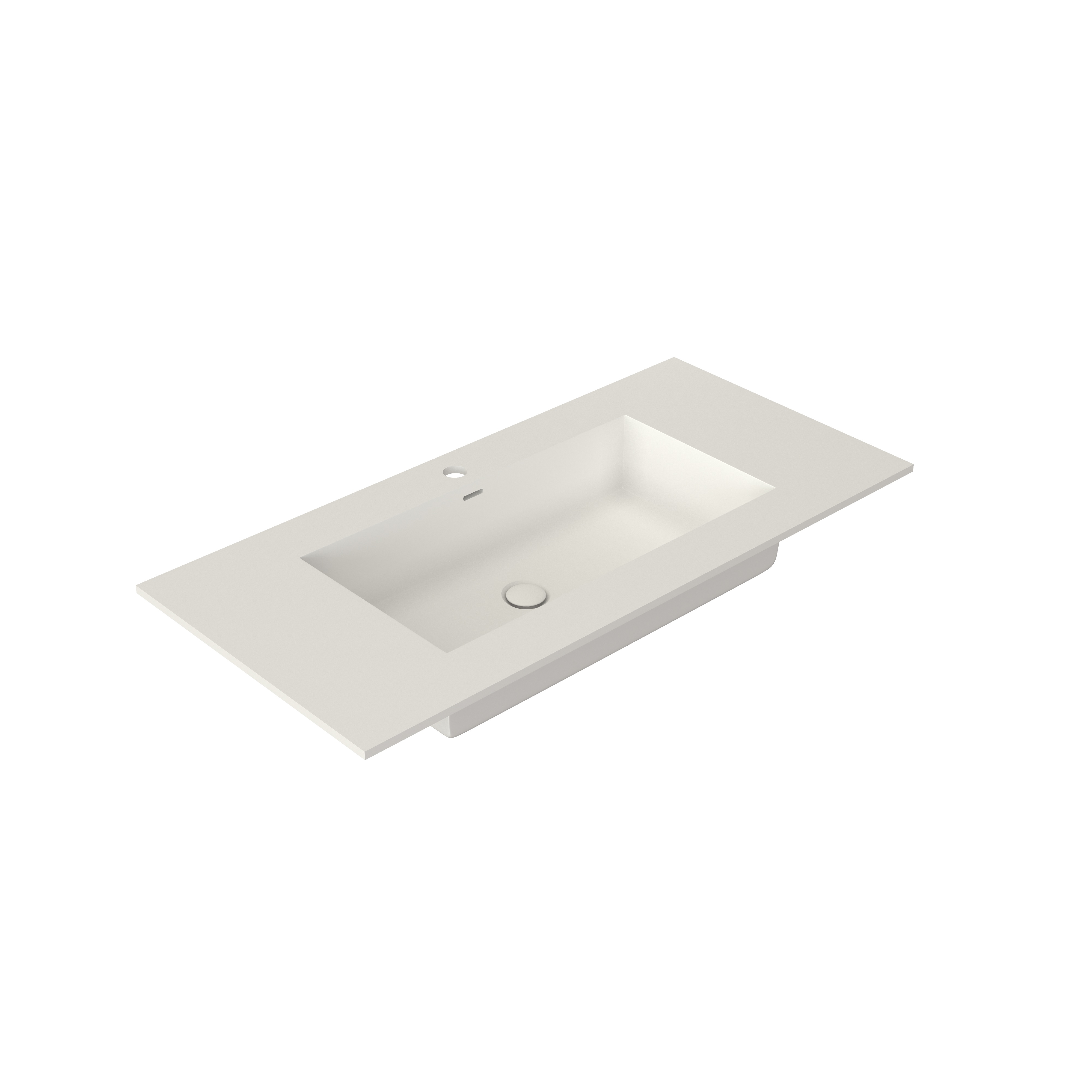 39.37 in. Bathroom Vanity Top with Single Faucet Hole and Basin Sink