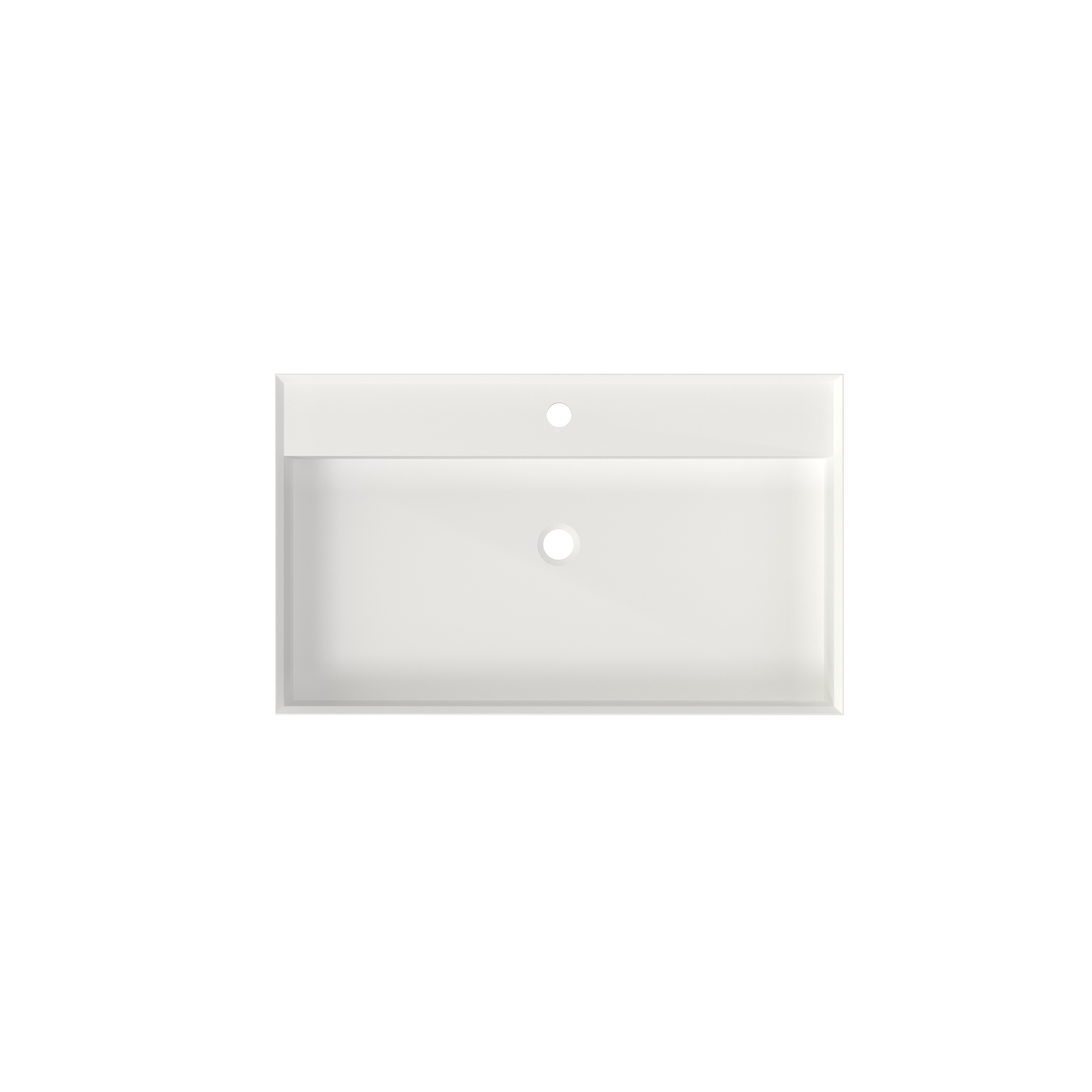 Matte White Wall-Mount Bathroom Sink with Single Faucet Hole