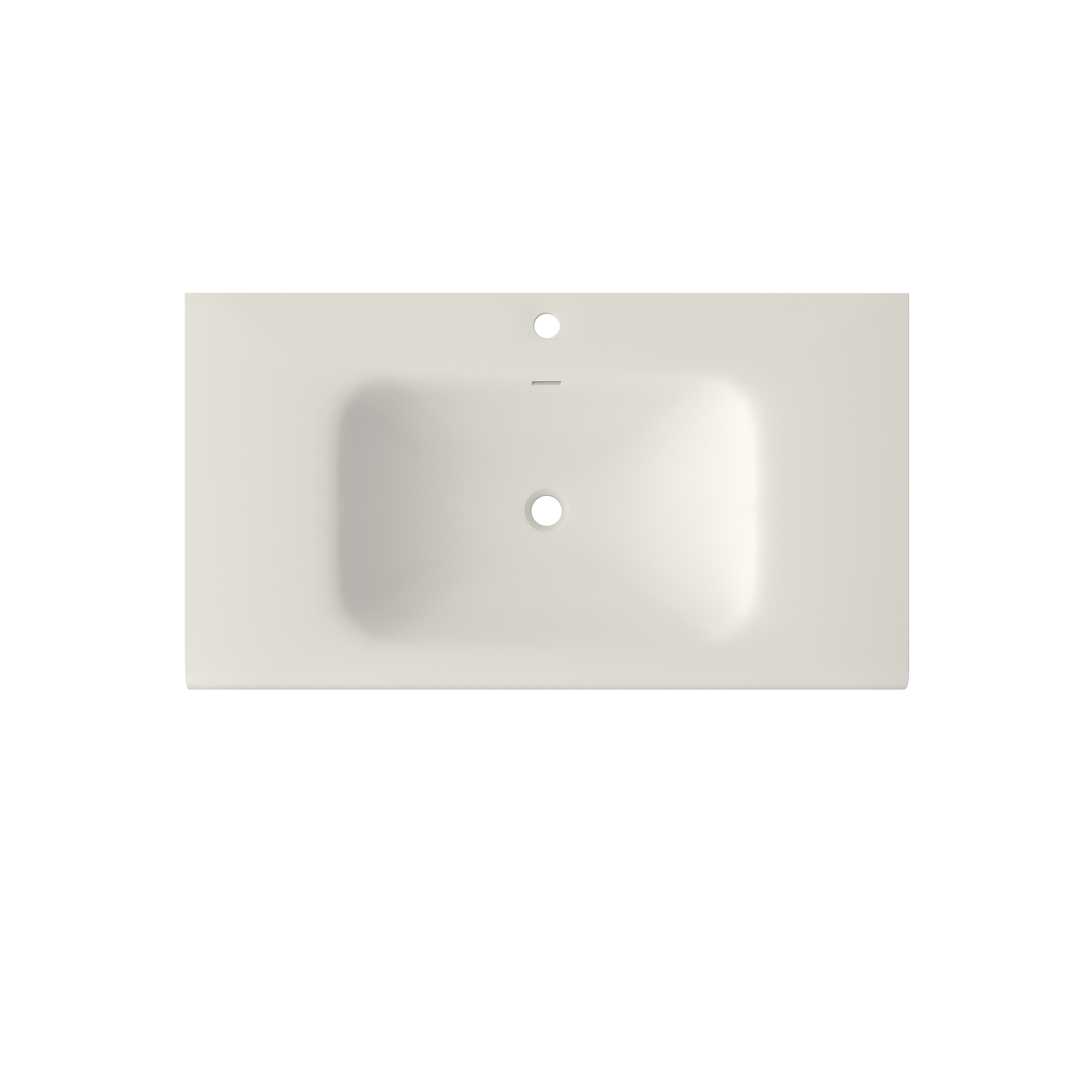 39.37-inch Wall-Mount Solid Surface Bathroom Sink in Matte White