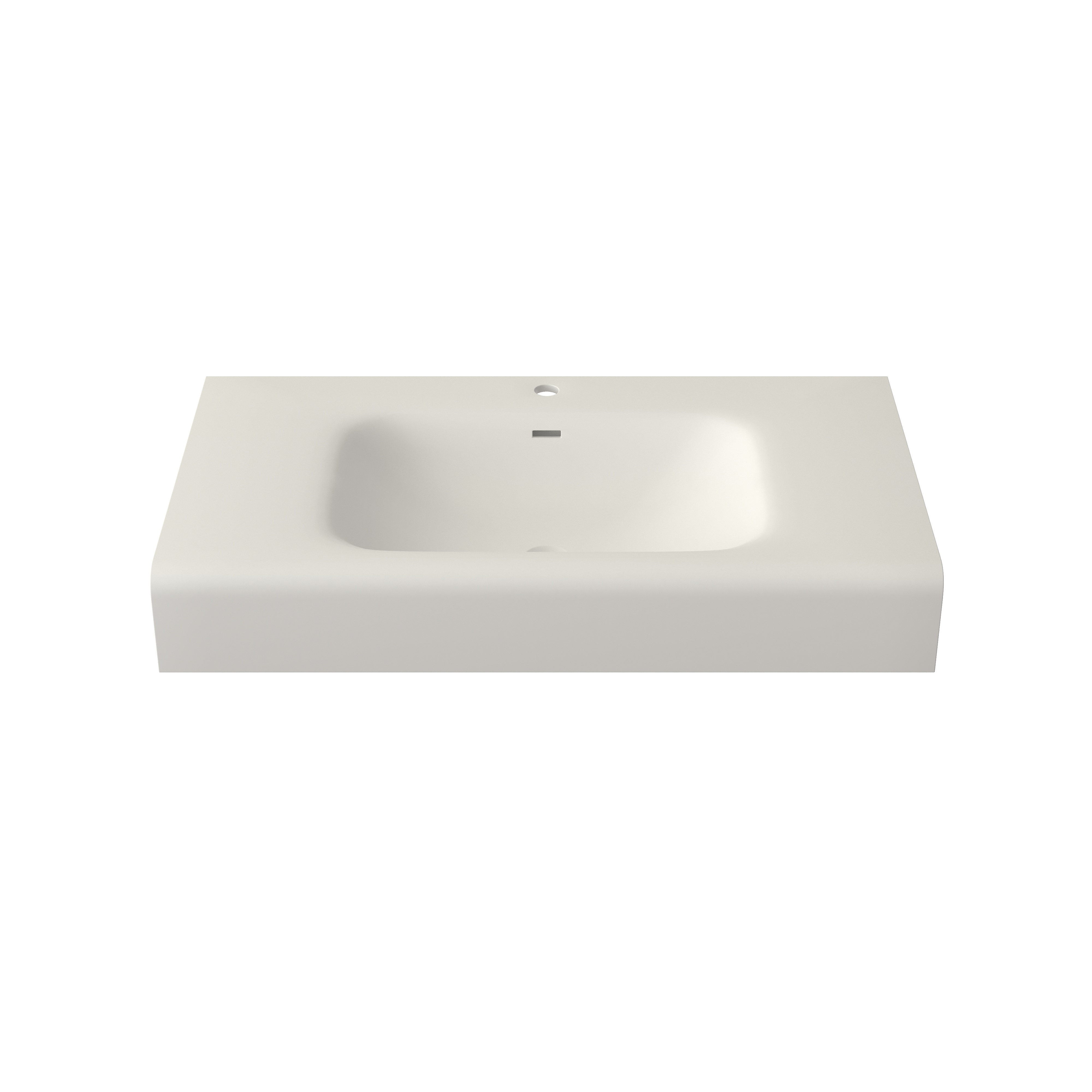 39.37-inch Wall-Mount Solid Surface Bathroom Sink in Matte White