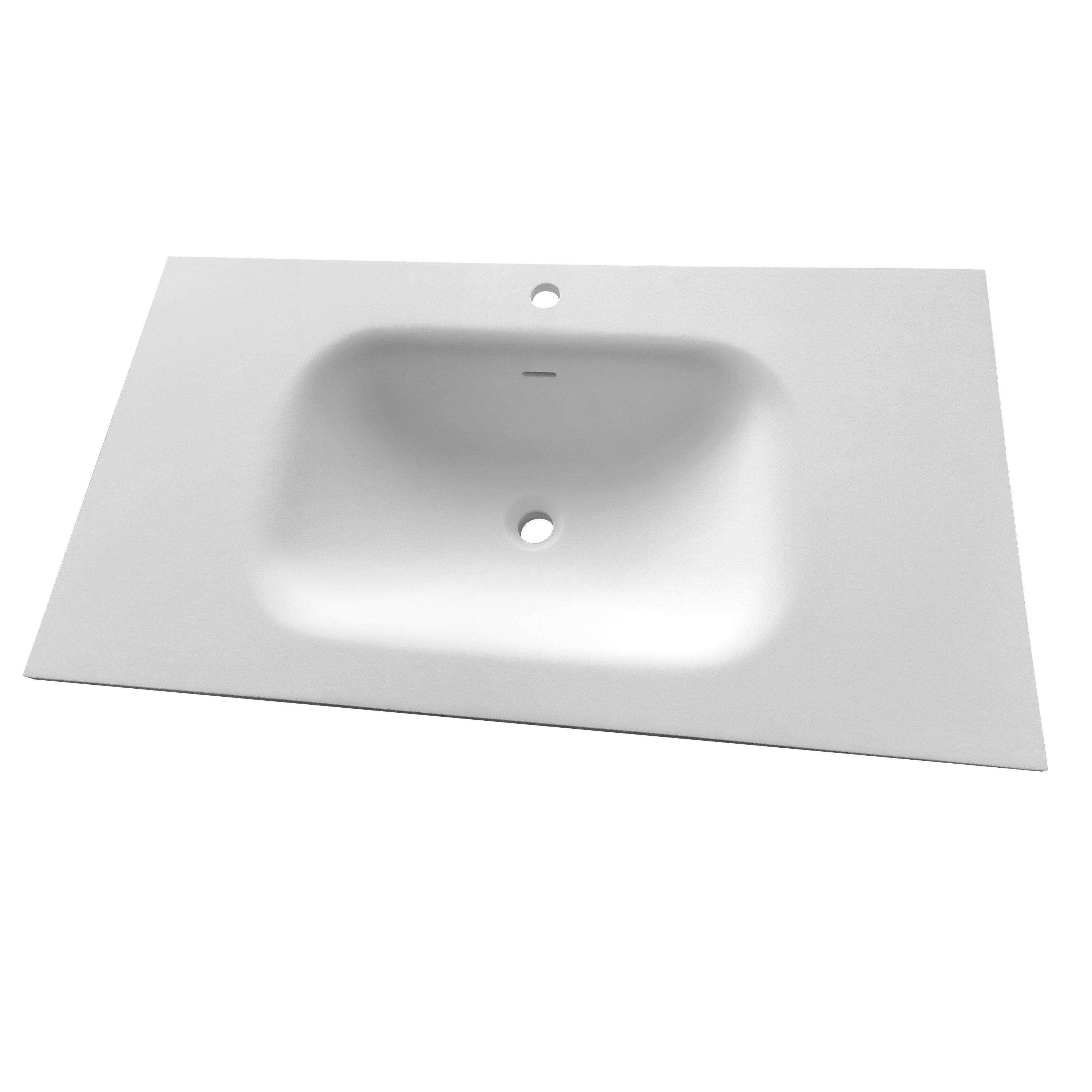39.37 in. Matte White Solid Surface Vanity Top with Single Faucet Hole
