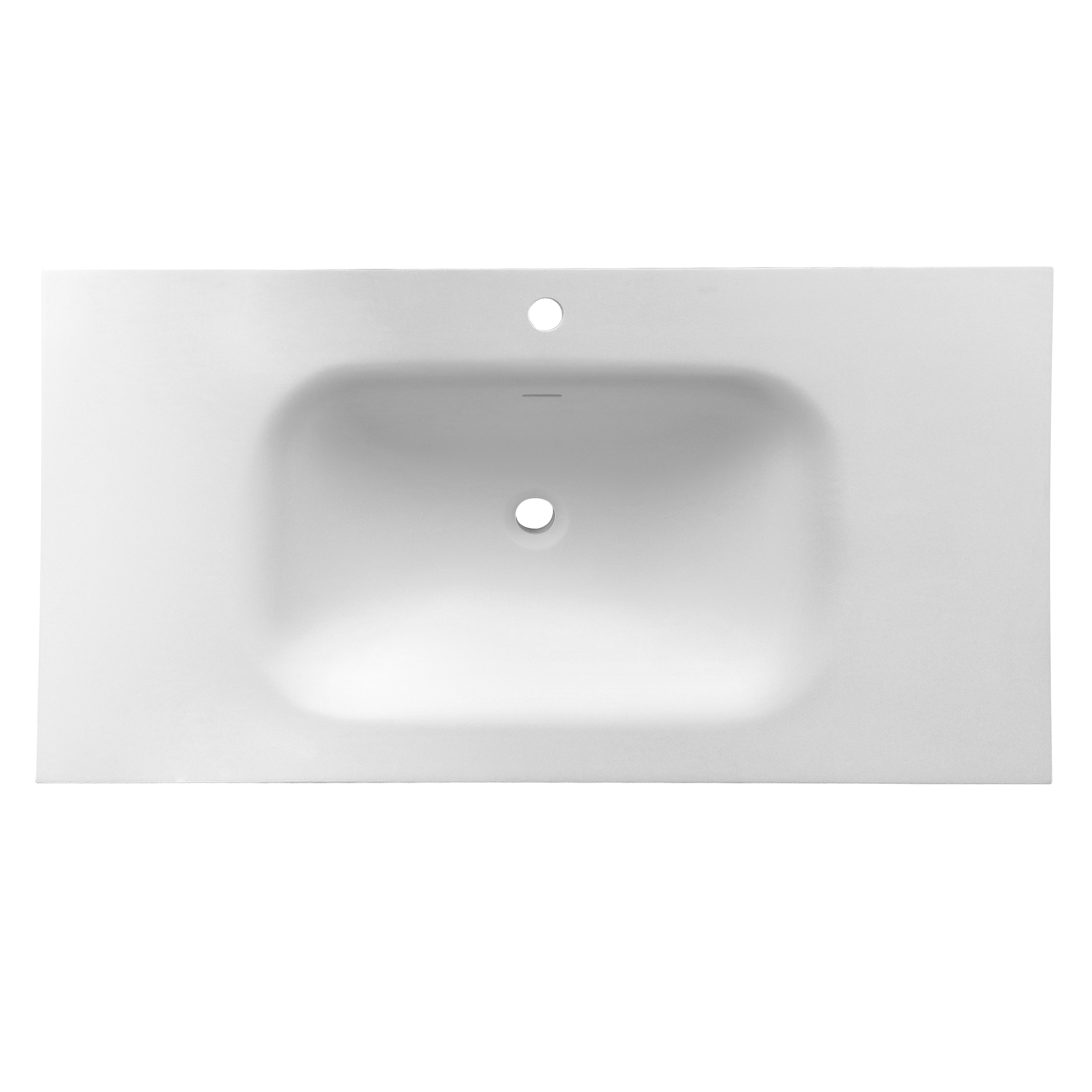 39.37 in. Matte White Solid Surface Vanity Top with Single Faucet Hole