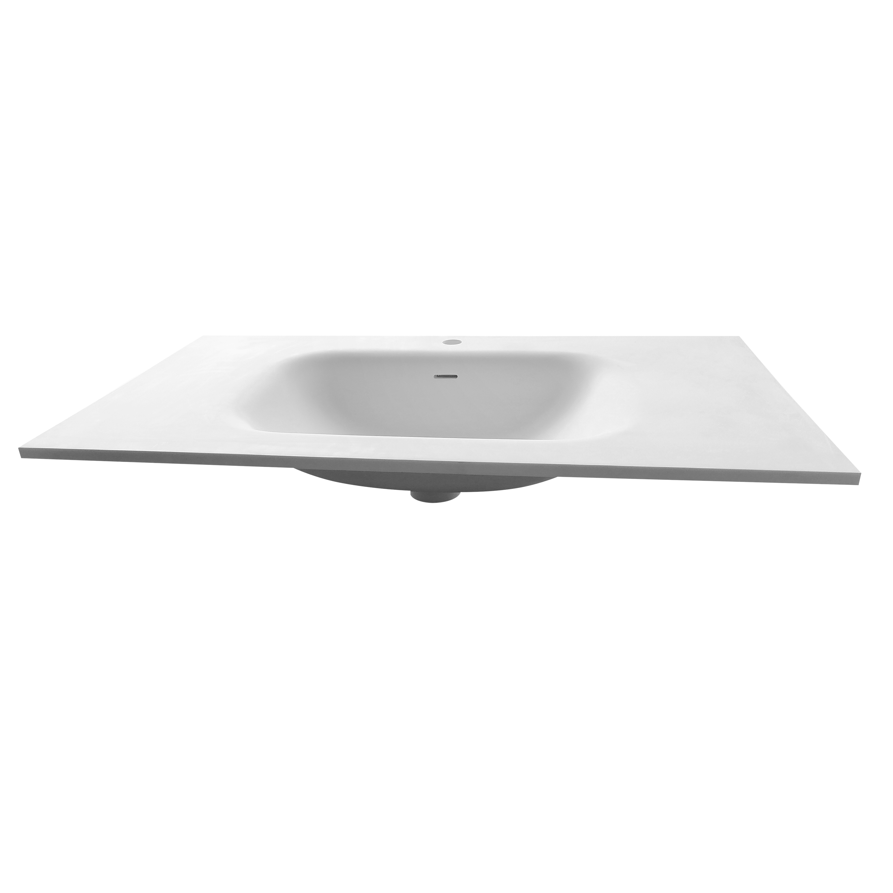 39.37 in. Matte White Solid Surface Vanity Top with Single Faucet Hole