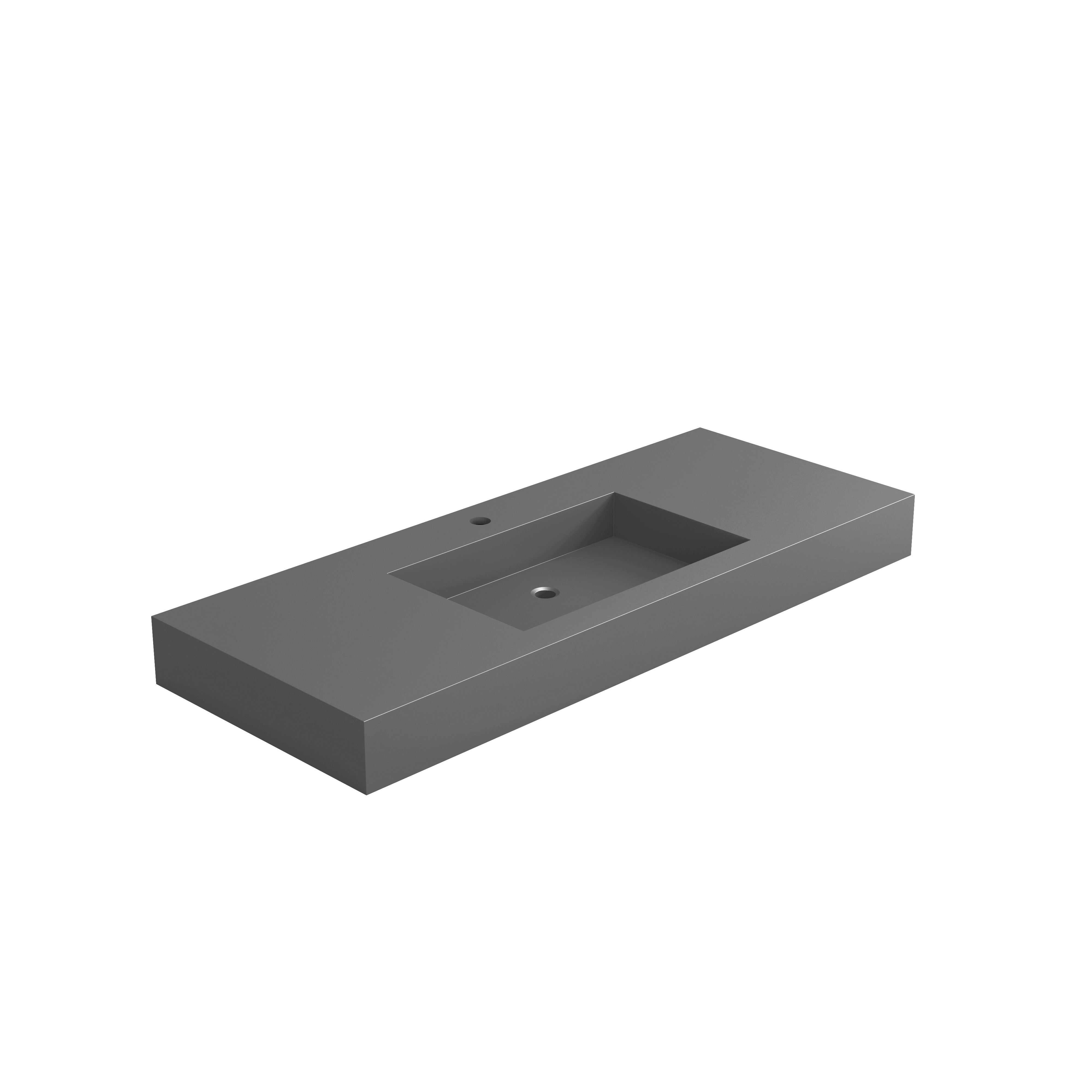 Modern Wall-Mount Bathroom Sink with Single Faucet Hole, Matte Black, Matte Grey