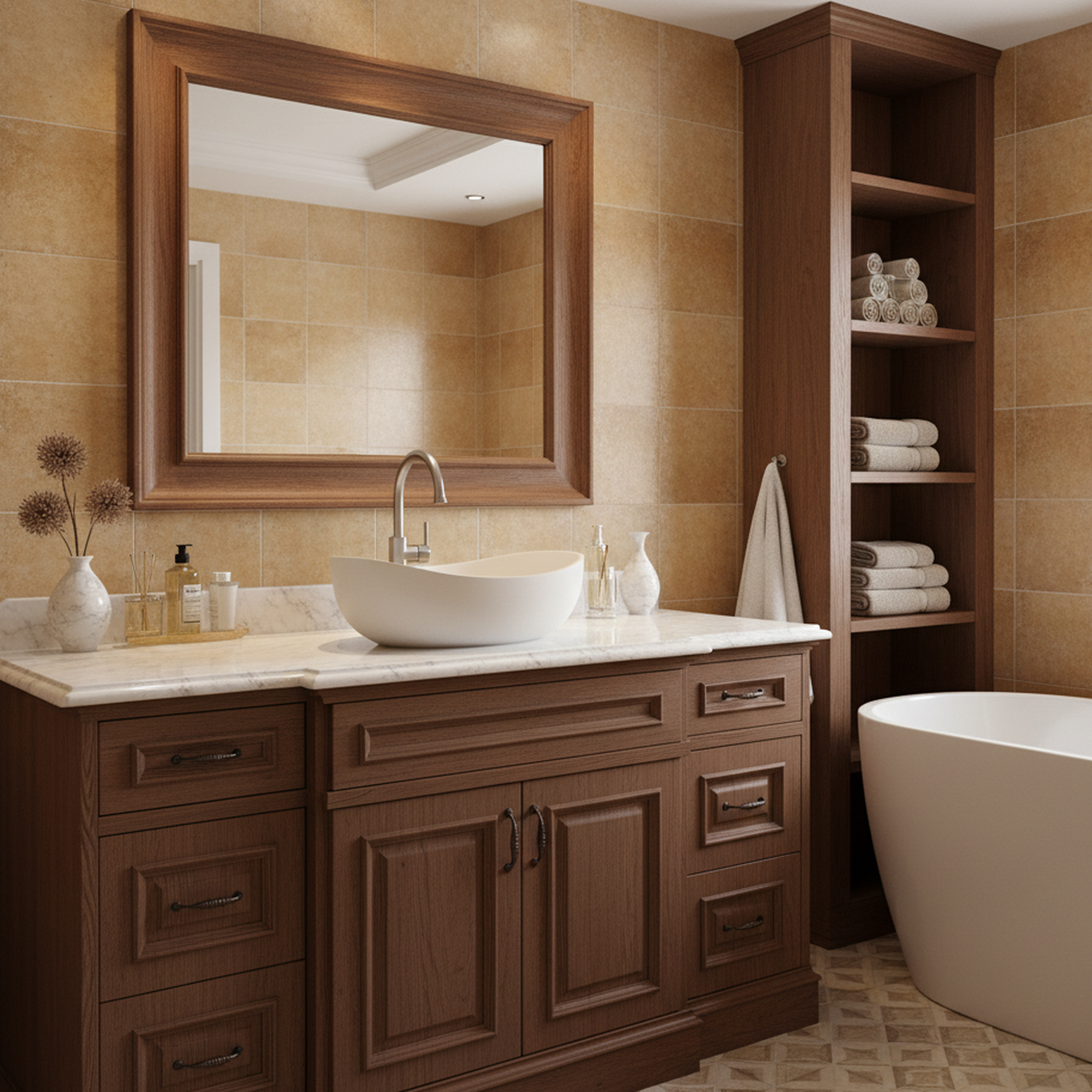 24" Solid Surface Vessel Sink Oval Shape Bathroom Sink