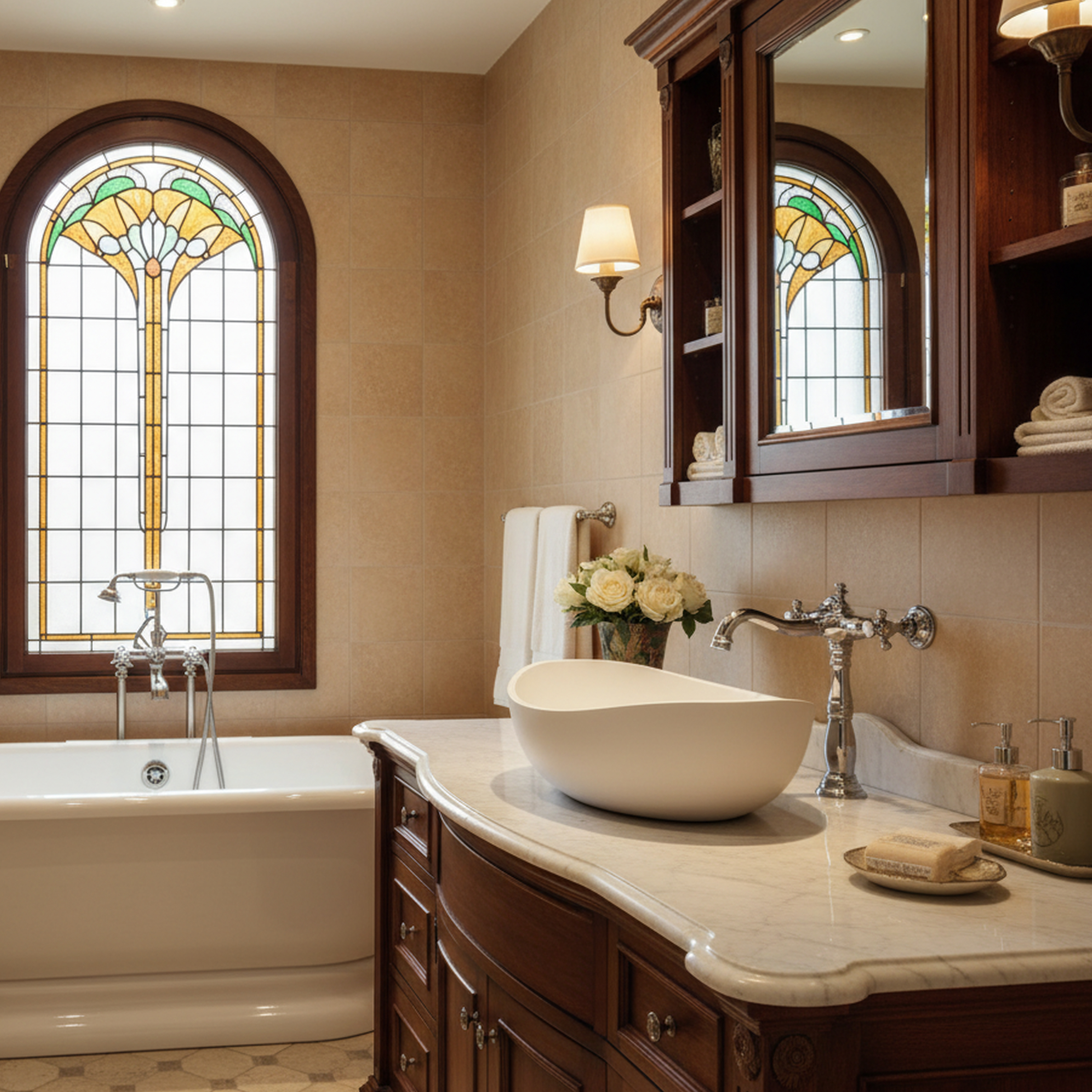 24" Solid Surface Vessel Sink Oval Shape Bathroom Sink