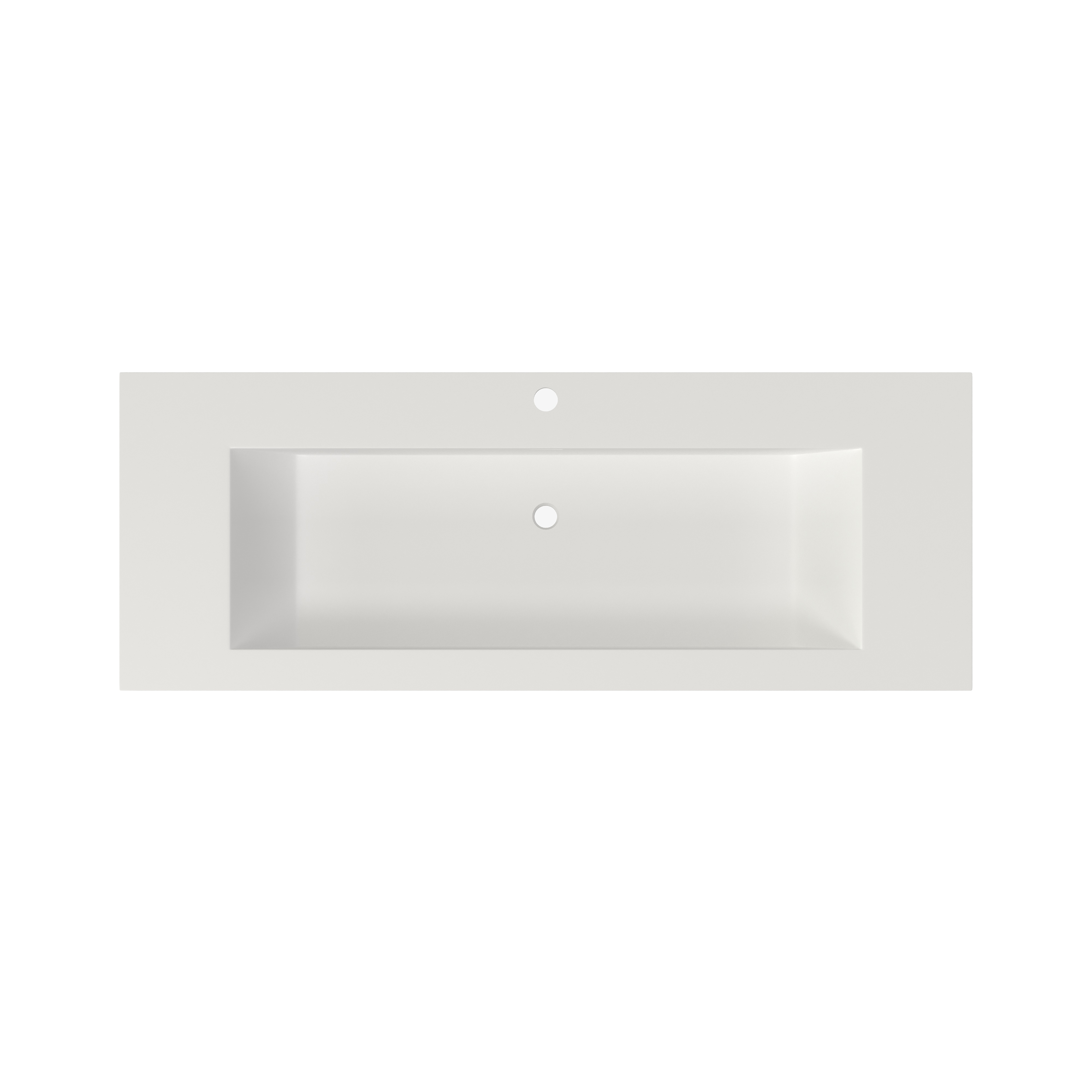 48 in. Solid Surface Wall-Mounted Basin Sink with Single Faucet Hole