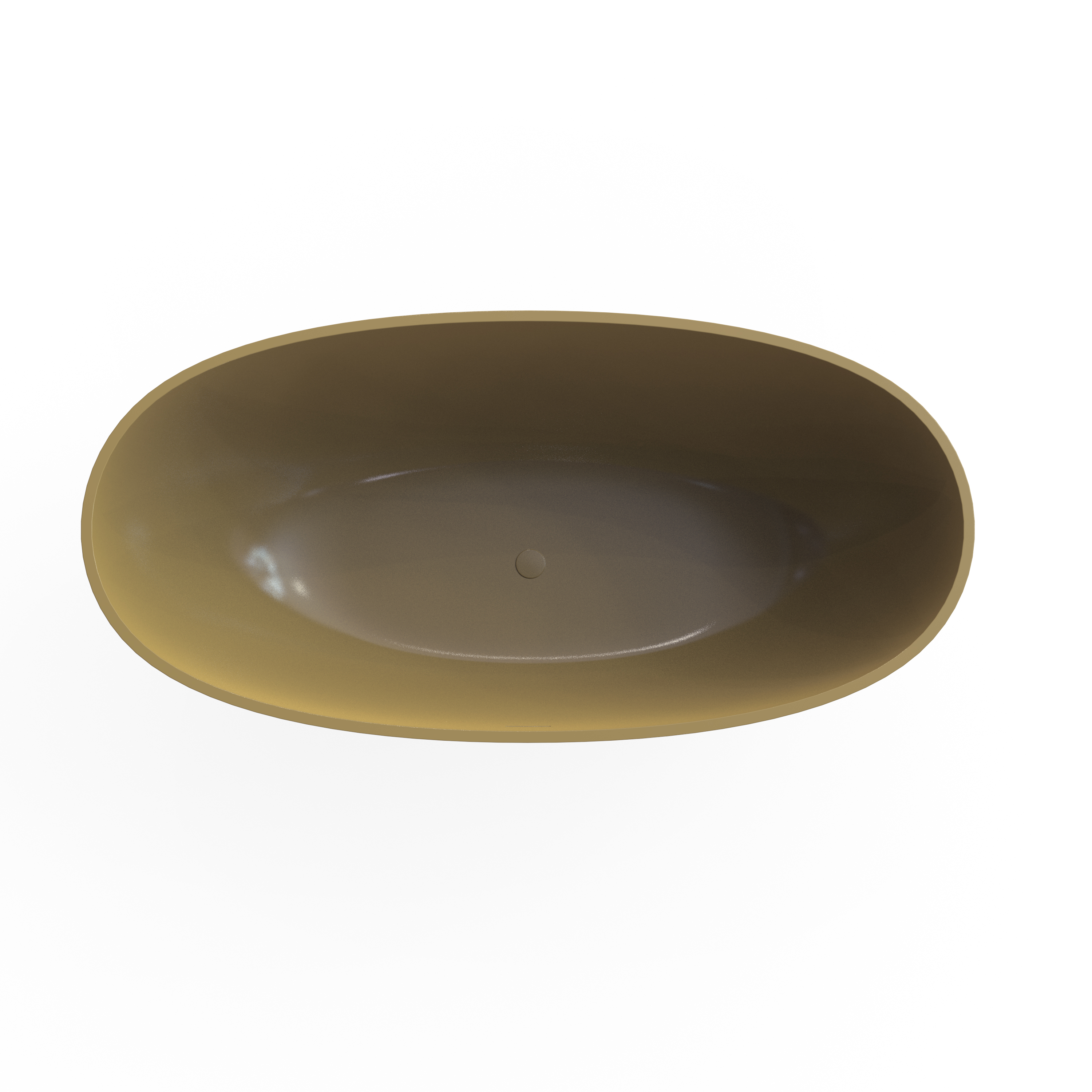 61" Freestanding Solid Surface Stone Soaking Bathtub in Modern Camel