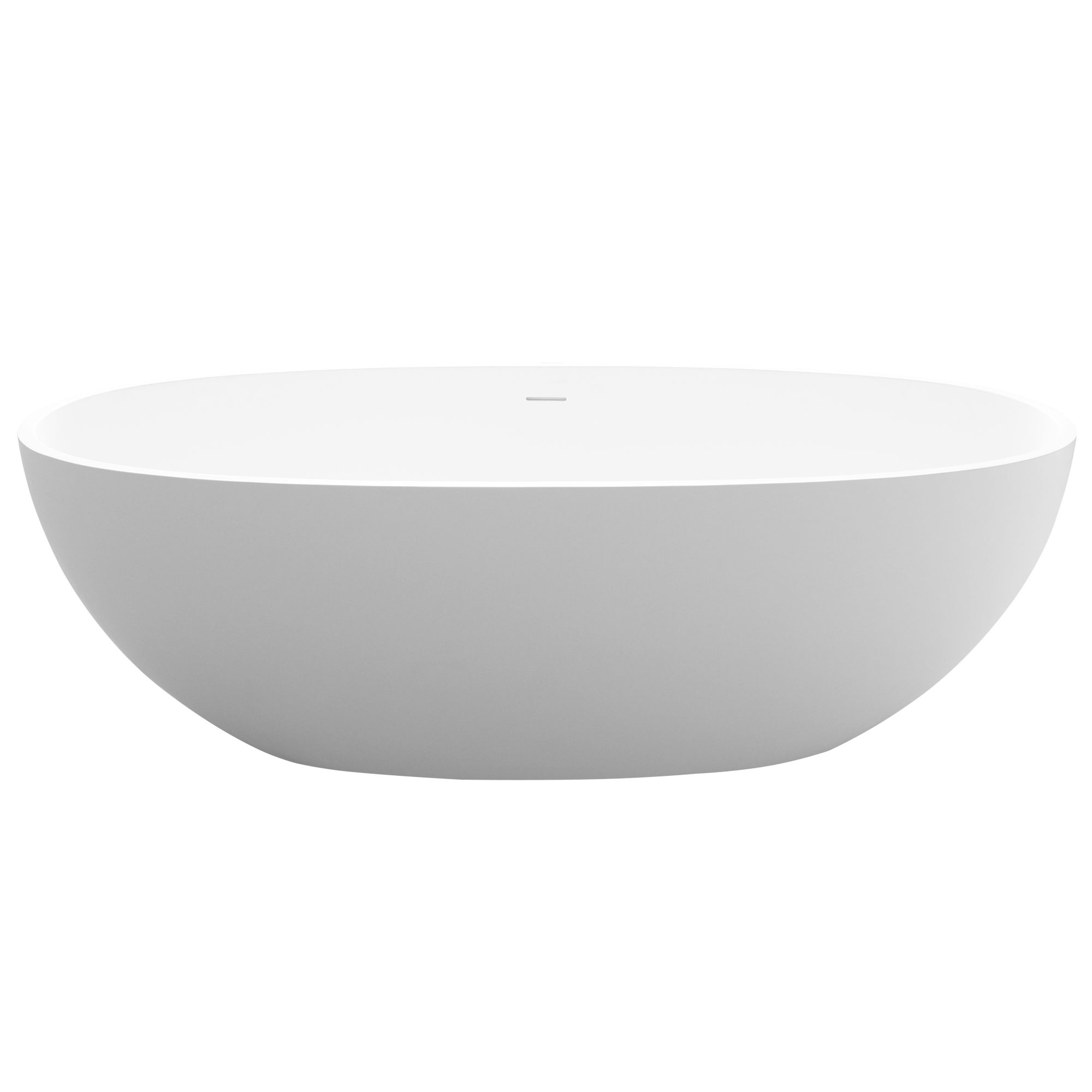 55"/61"/65"/71" Solid Surface Matte White Freestanding Soaking Bathtub - Monaco