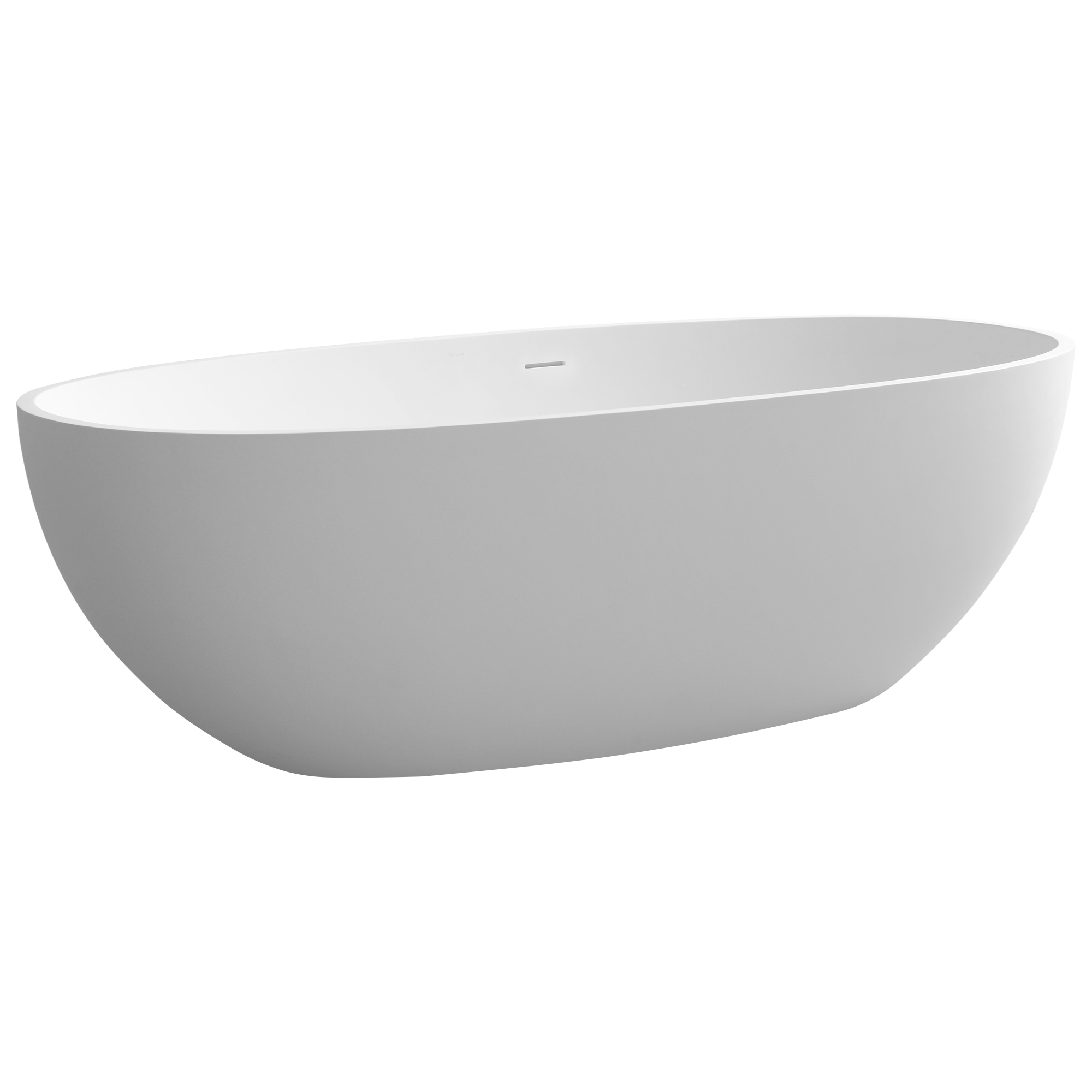 55"/61"/65"/71" Solid Surface Matte White Freestanding Soaking Bathtub - Monaco