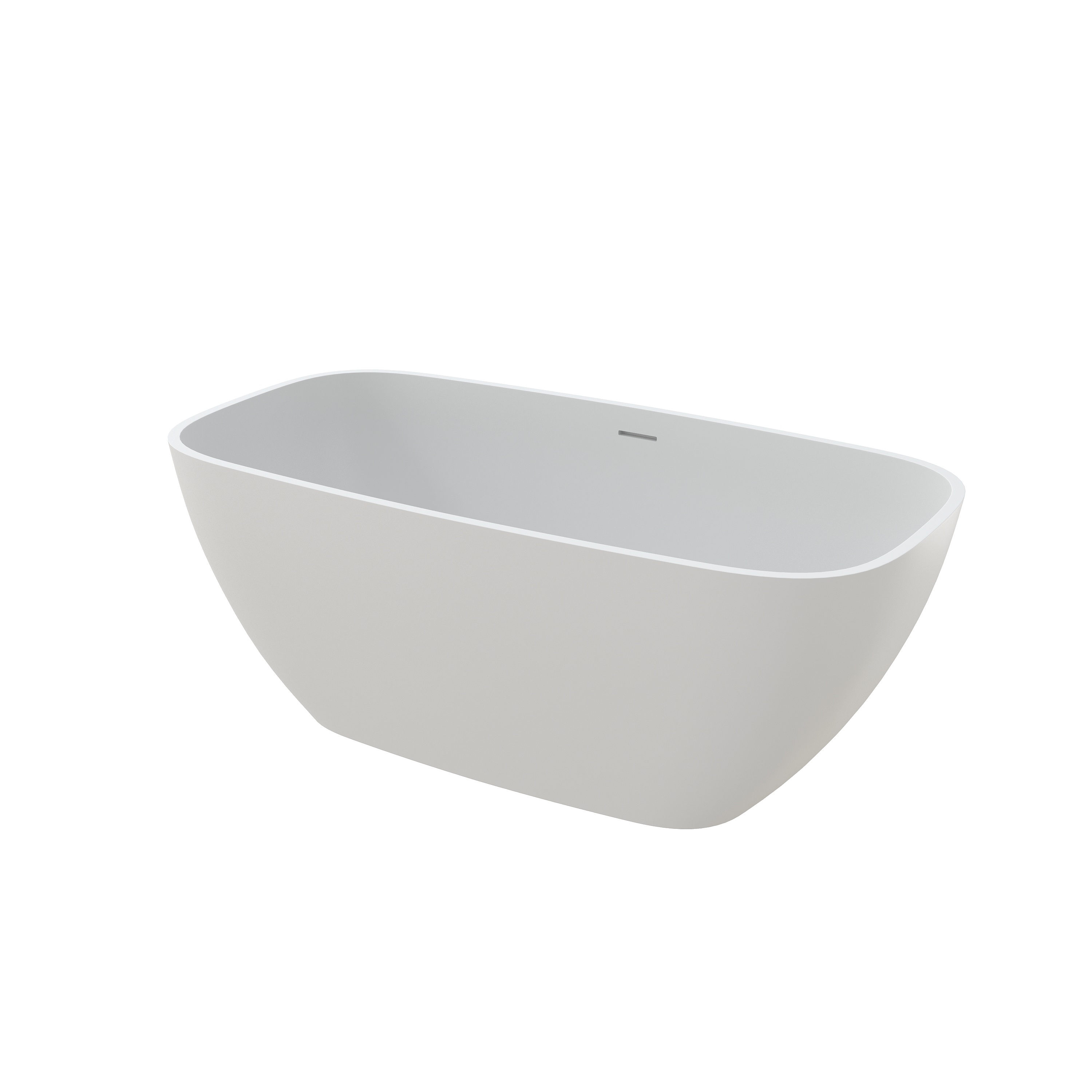 59"/67" Rectangular Solid Surface Freestanding Bathtub with Hand Polished Design - Gridley