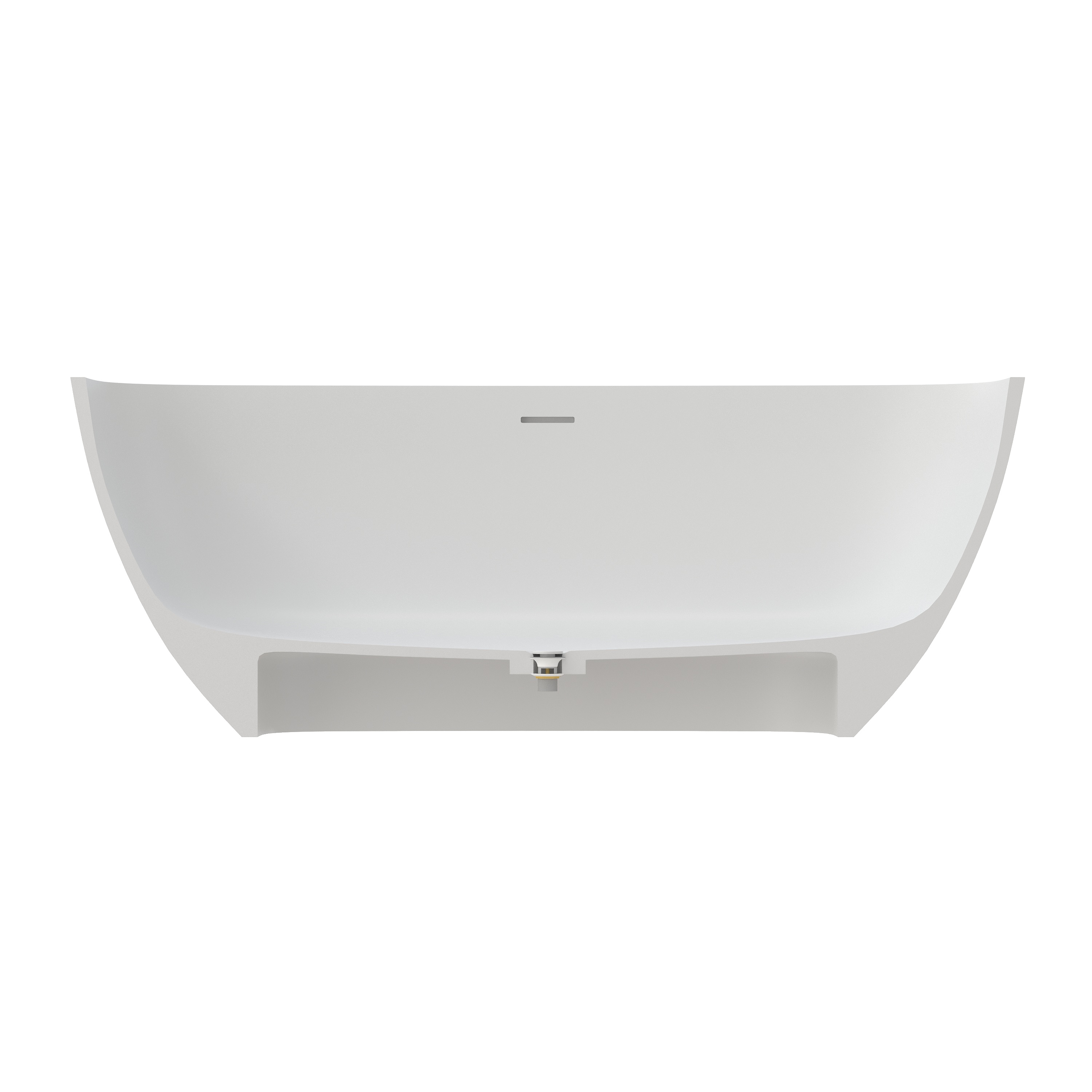 59"/67" Rectangular Solid Surface Freestanding Bathtub with Hand Polished Design - Gridley