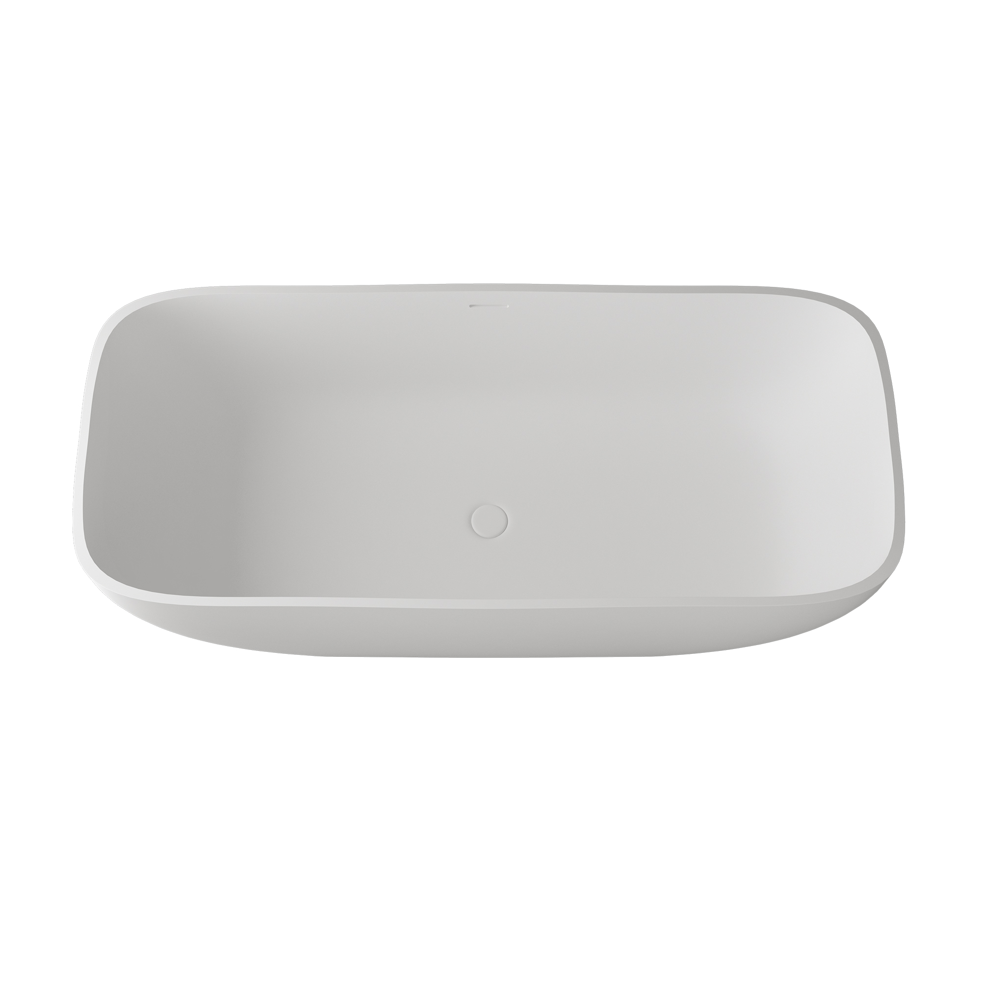 67" Solid Surface Freestanding Bathtub, Stone Resin Freestanding Tubs with Overflow and Drain, Matte White