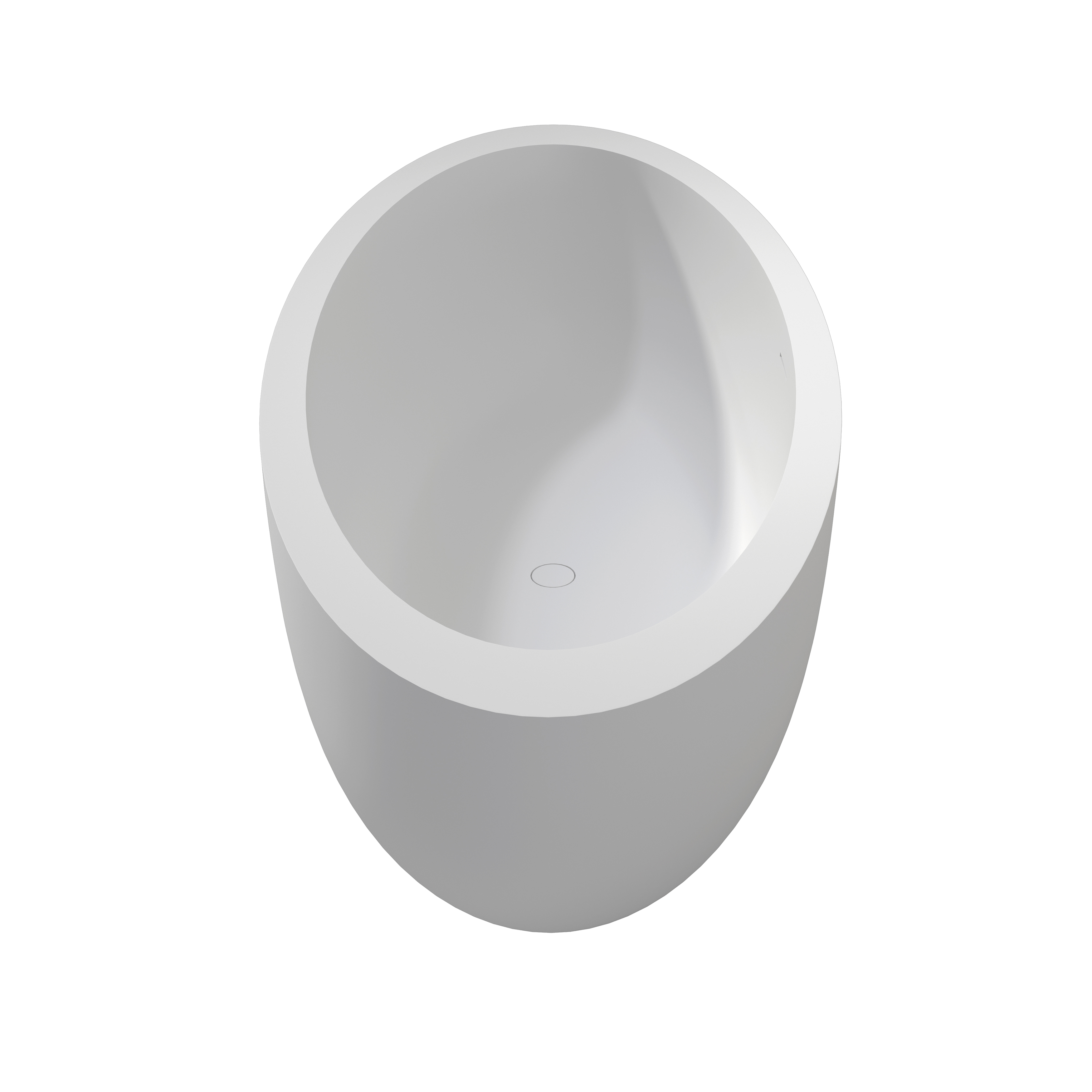 73" Matte White Solid Surface Freestanding Bathtub with Thick Rim Design