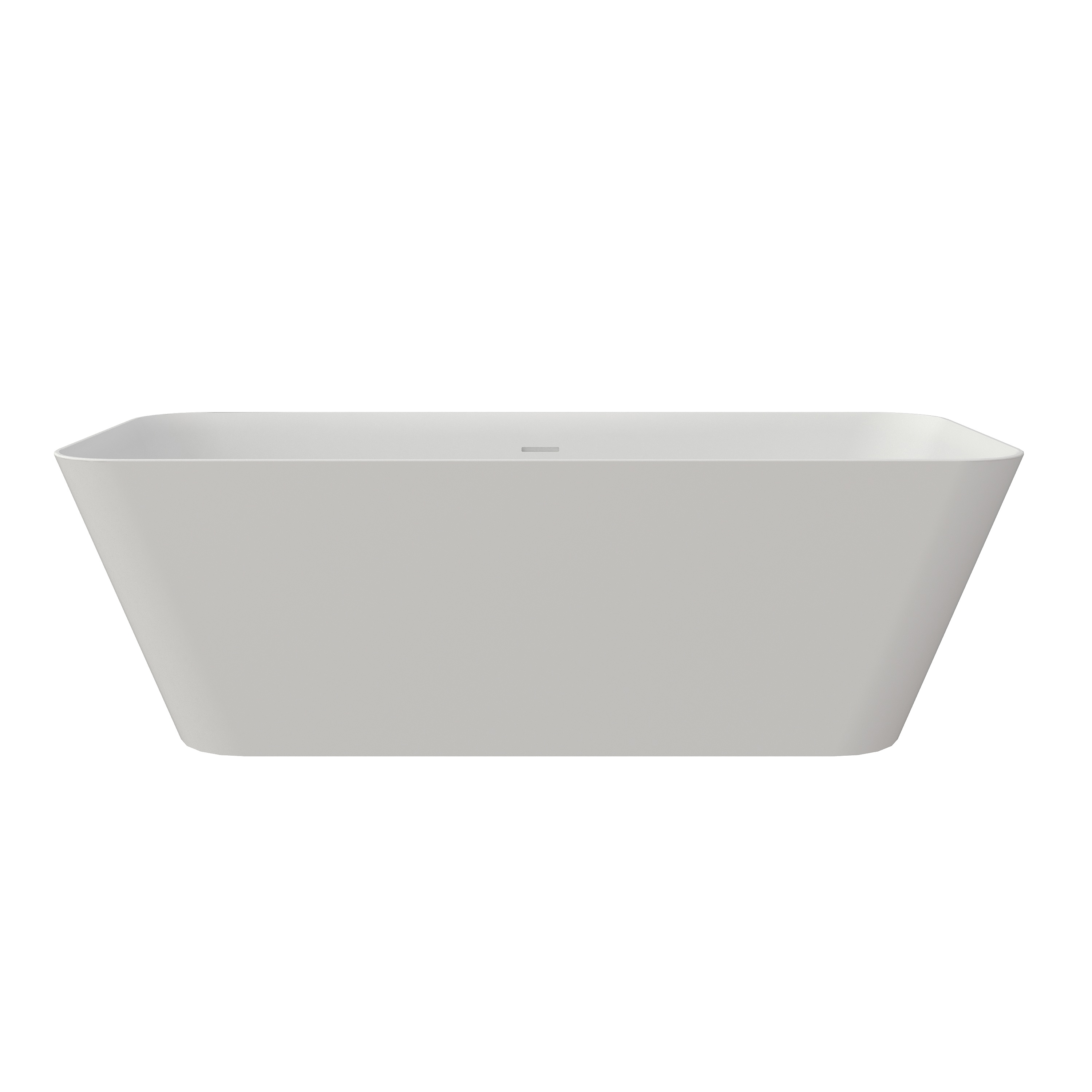 67" Rectangular Solid Surface Freestanding Soaker Tub in Matte White