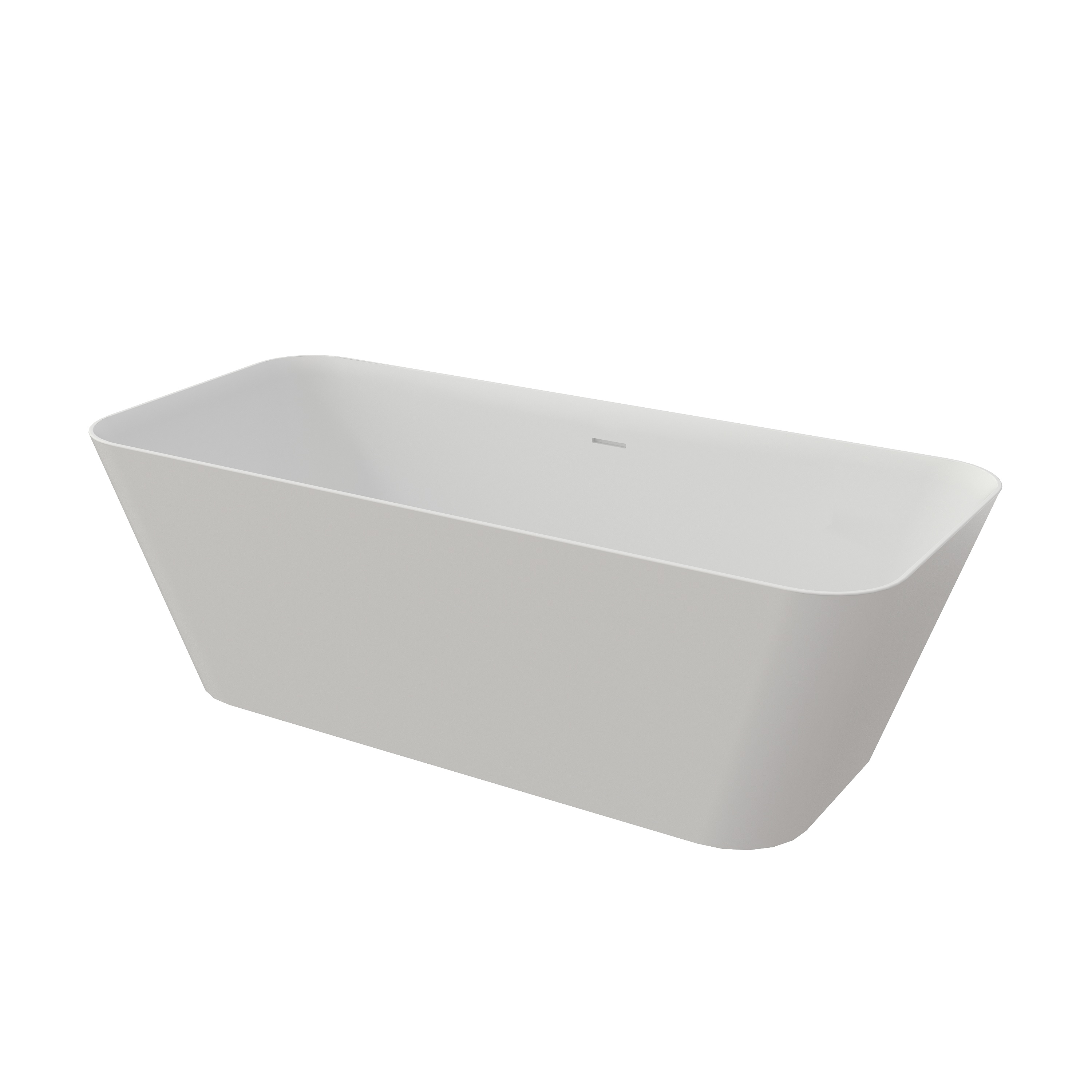 67" Rectangular Solid Surface Freestanding Soaker Tub in Matte White