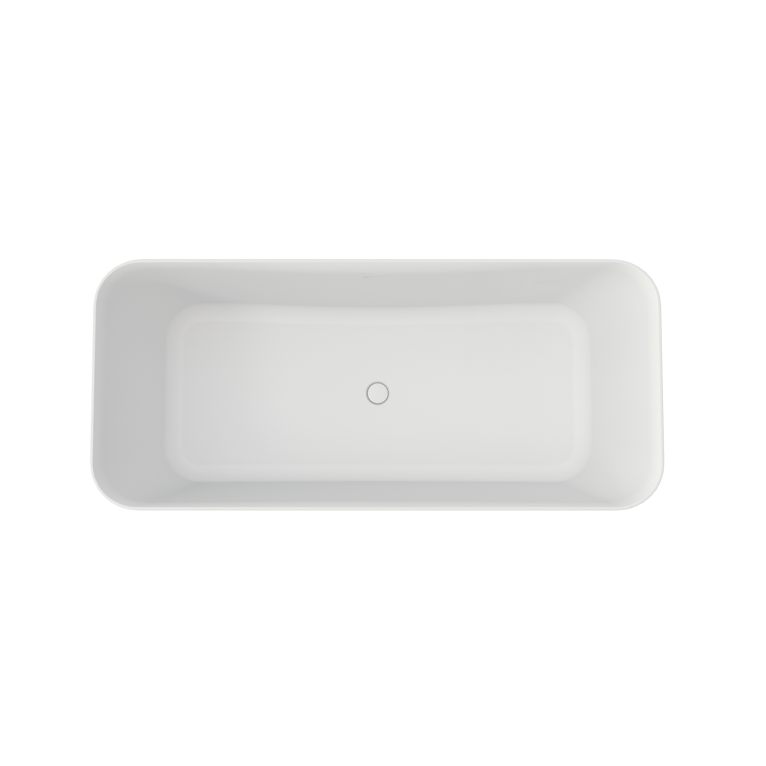 67" Rectangular Solid Surface Freestanding Soaker Tub in Matte White