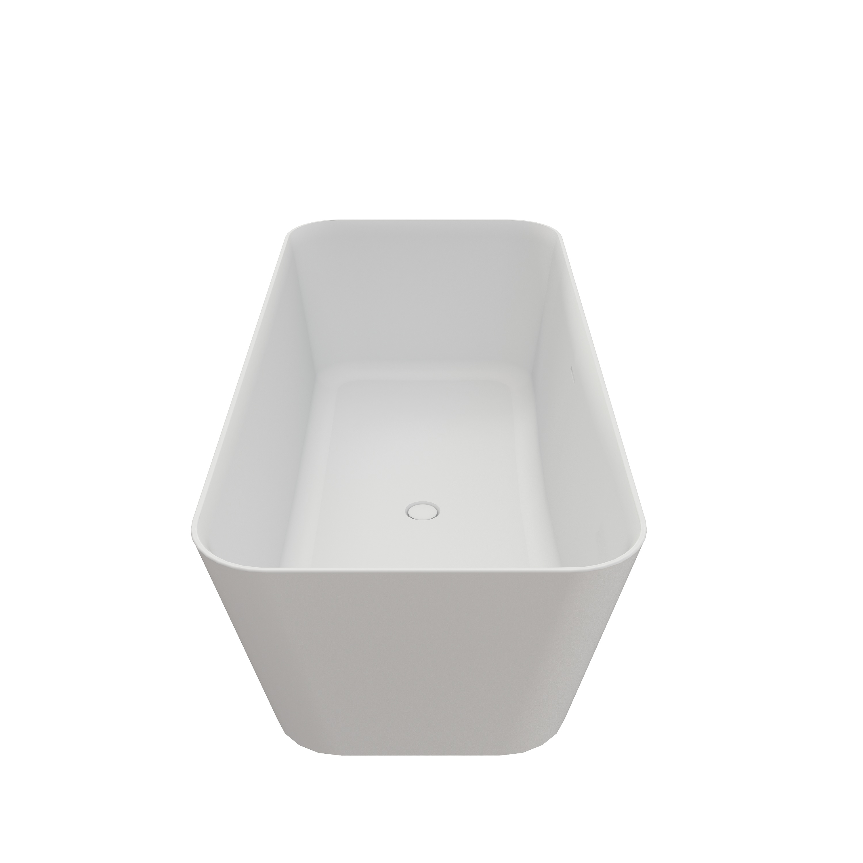 67" Rectangular Solid Surface Freestanding Soaker Tub in Matte White