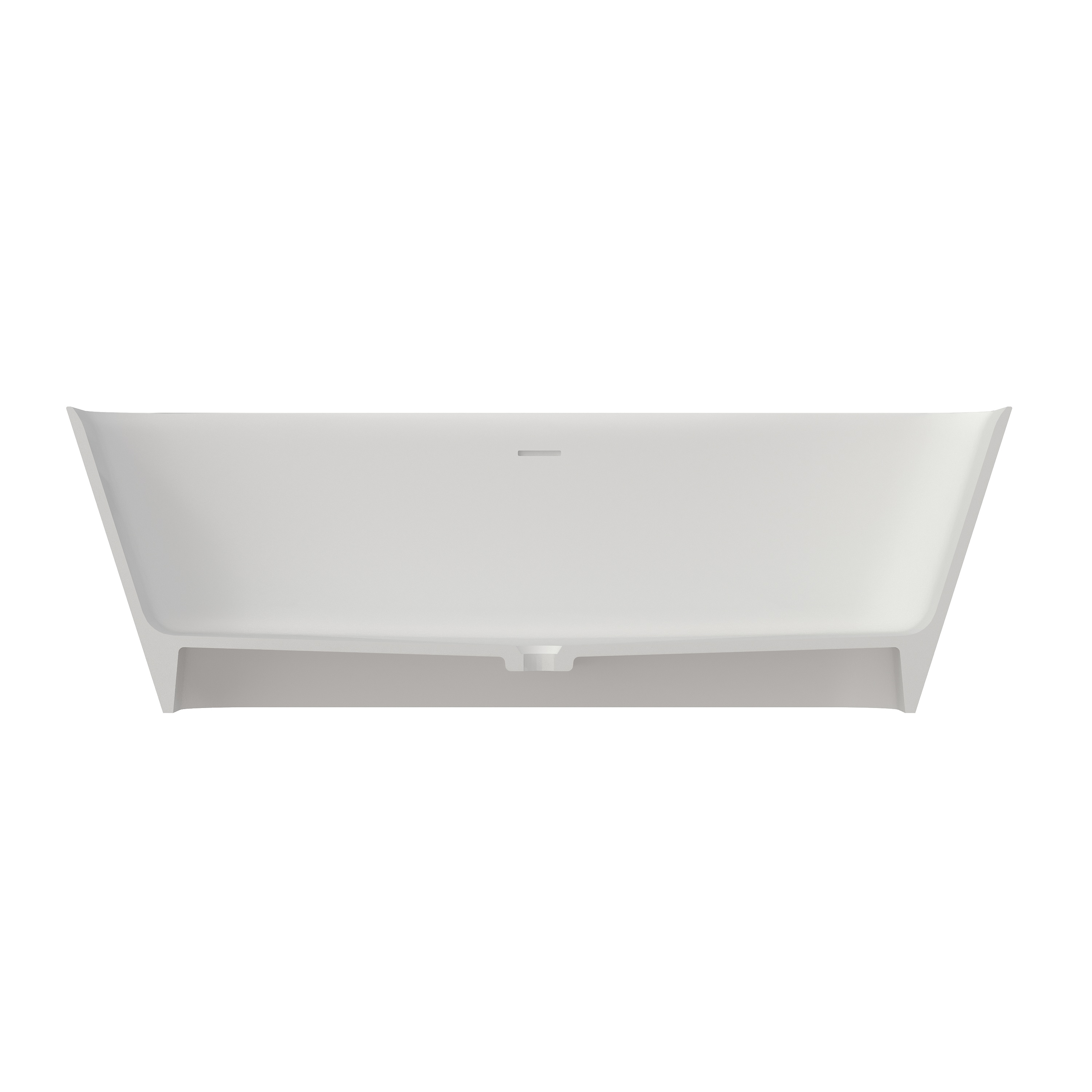 67" Rectangular Solid Surface Freestanding Soaker Tub in Matte White