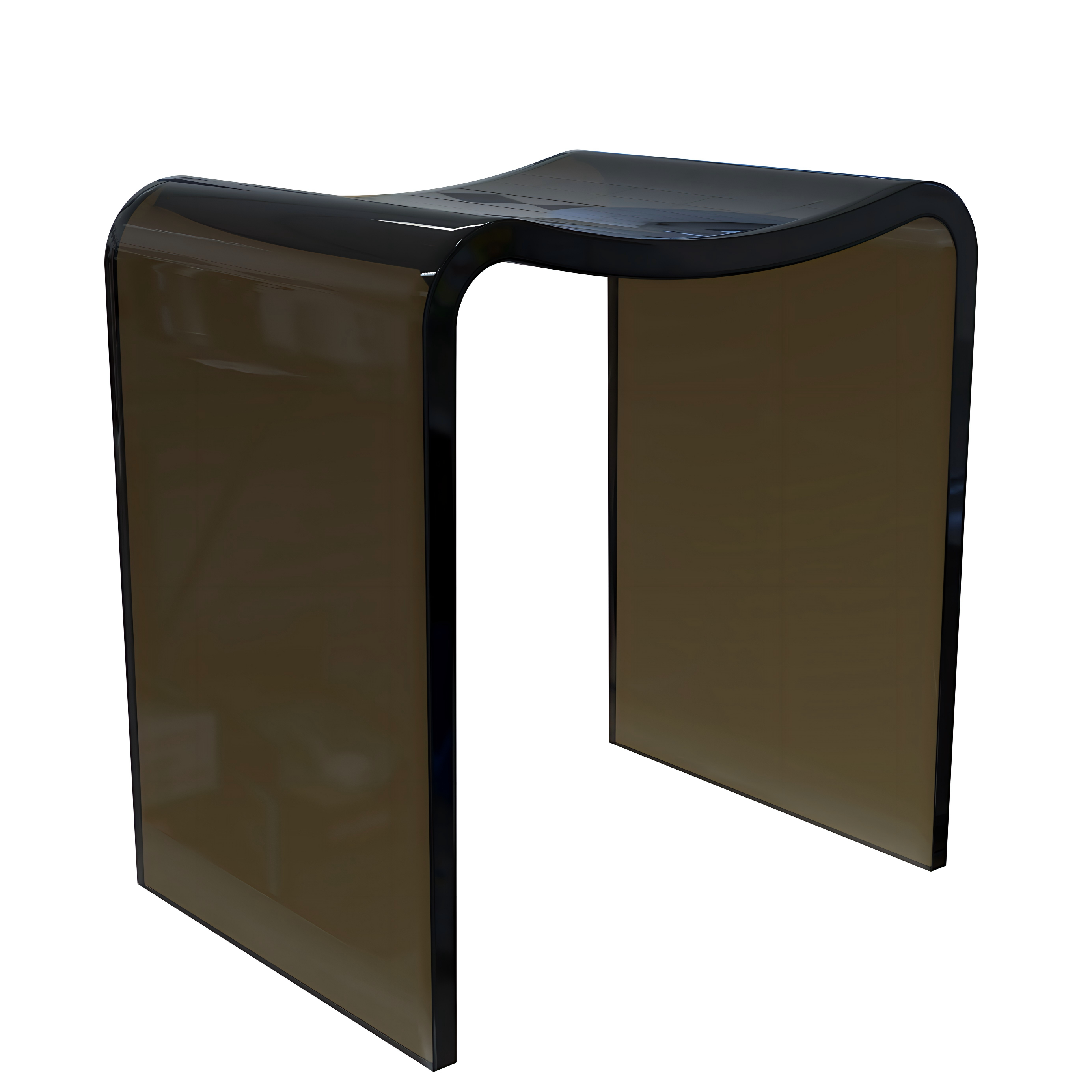 Resin Stone Freestanding Shower Stool with Gently Curved Seat