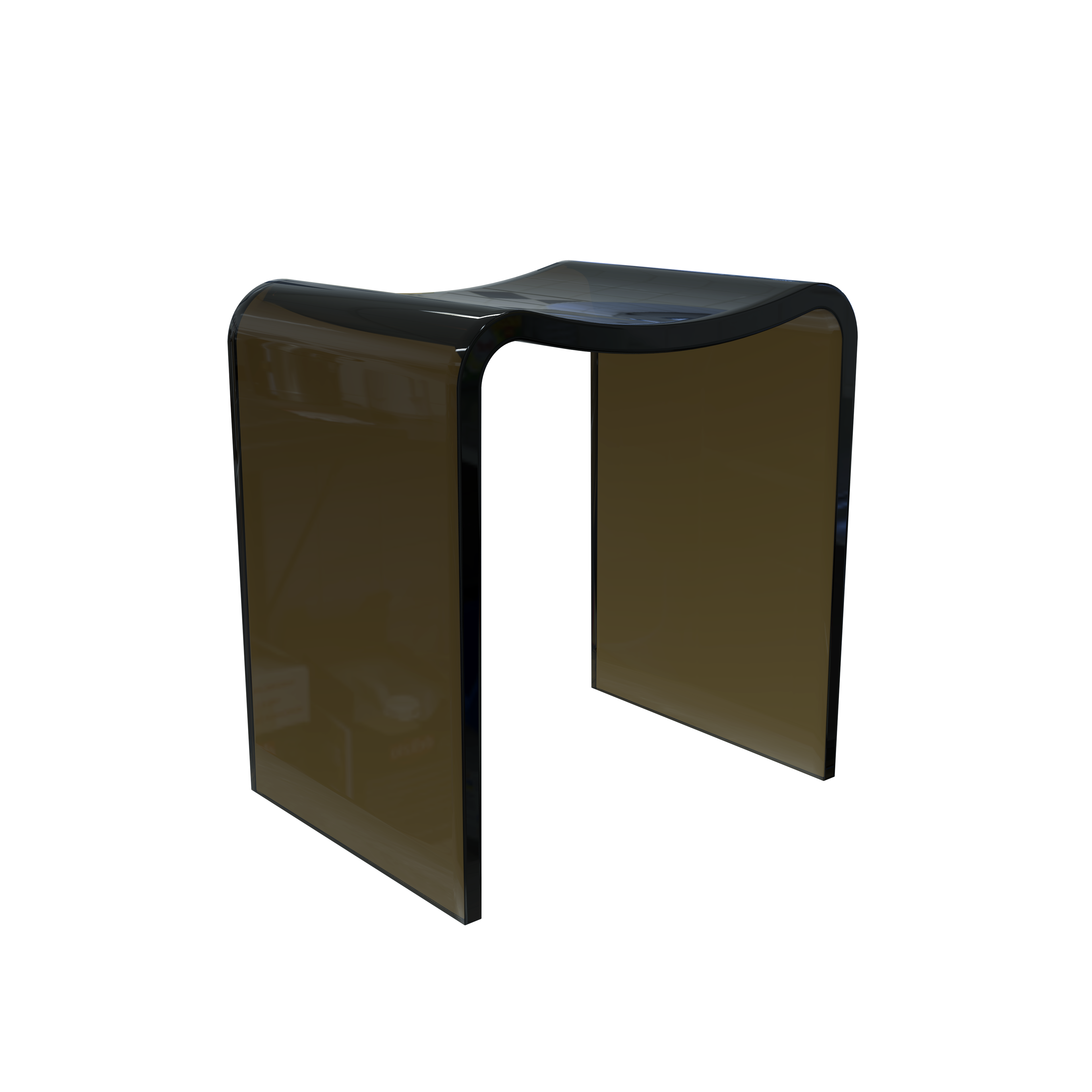 Resin Stone Freestanding Shower Stool with Gently Curved Seat