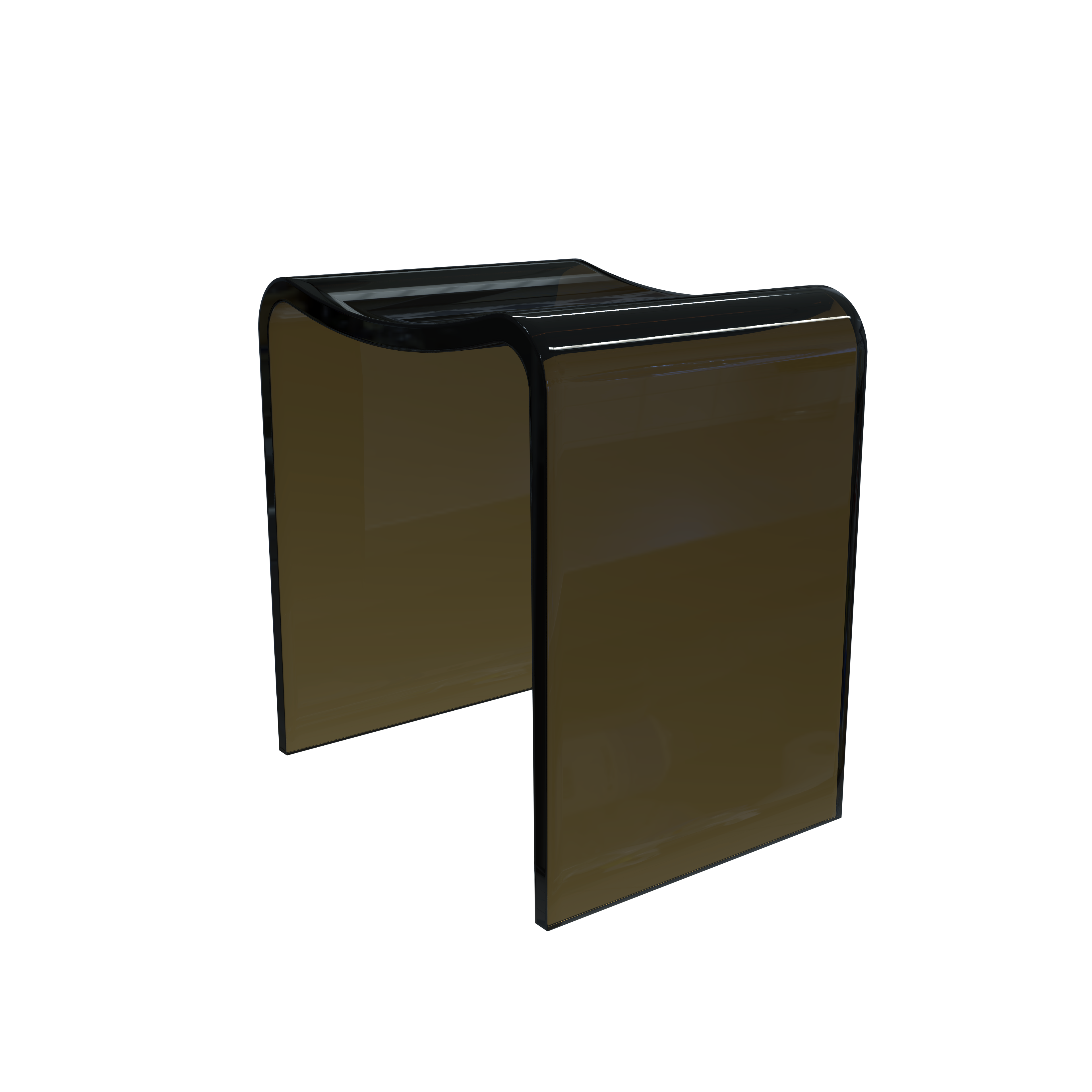 Resin Stone Freestanding Shower Stool with Gently Curved Seat