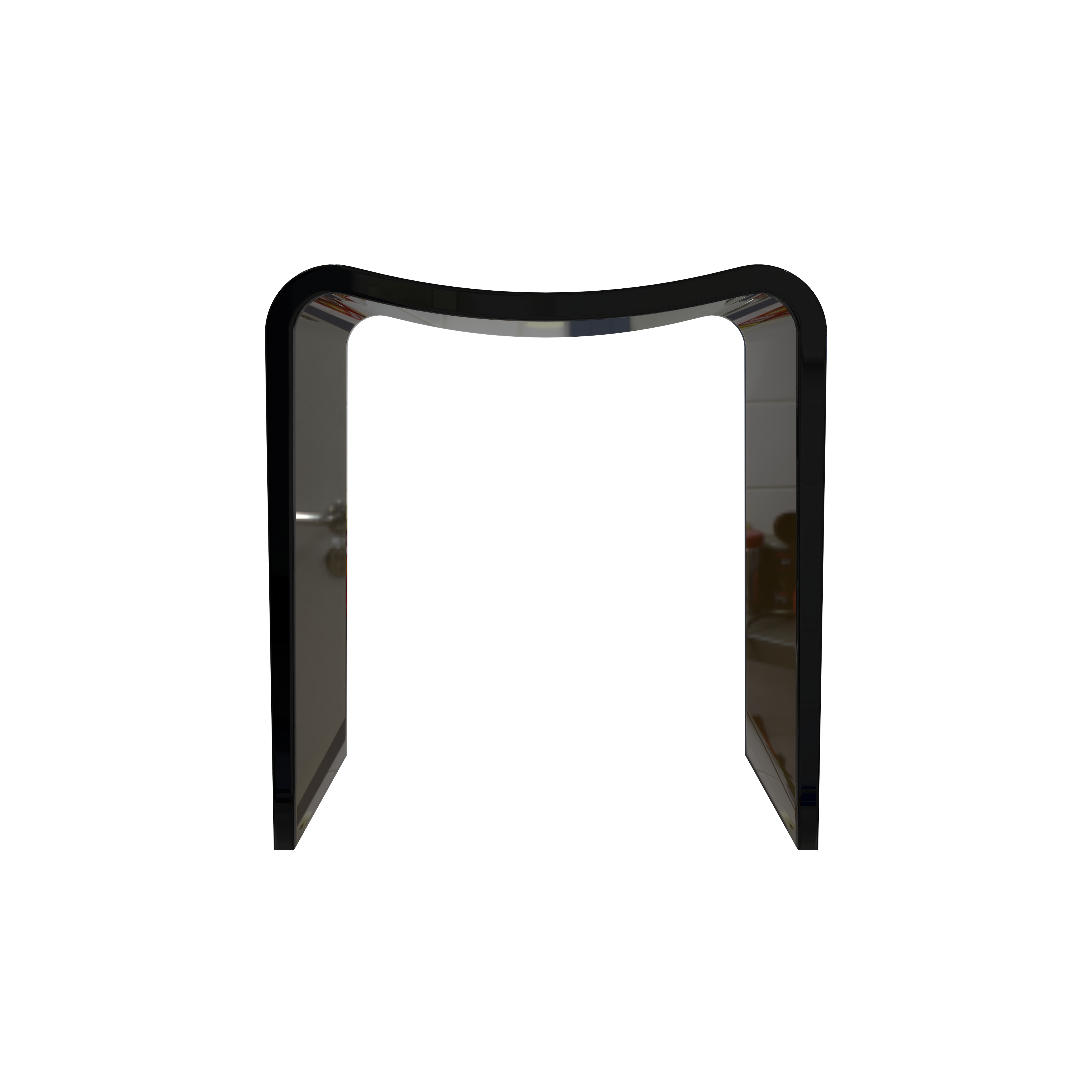 Resin Stone Freestanding Shower Stool with Gently Curved Seat